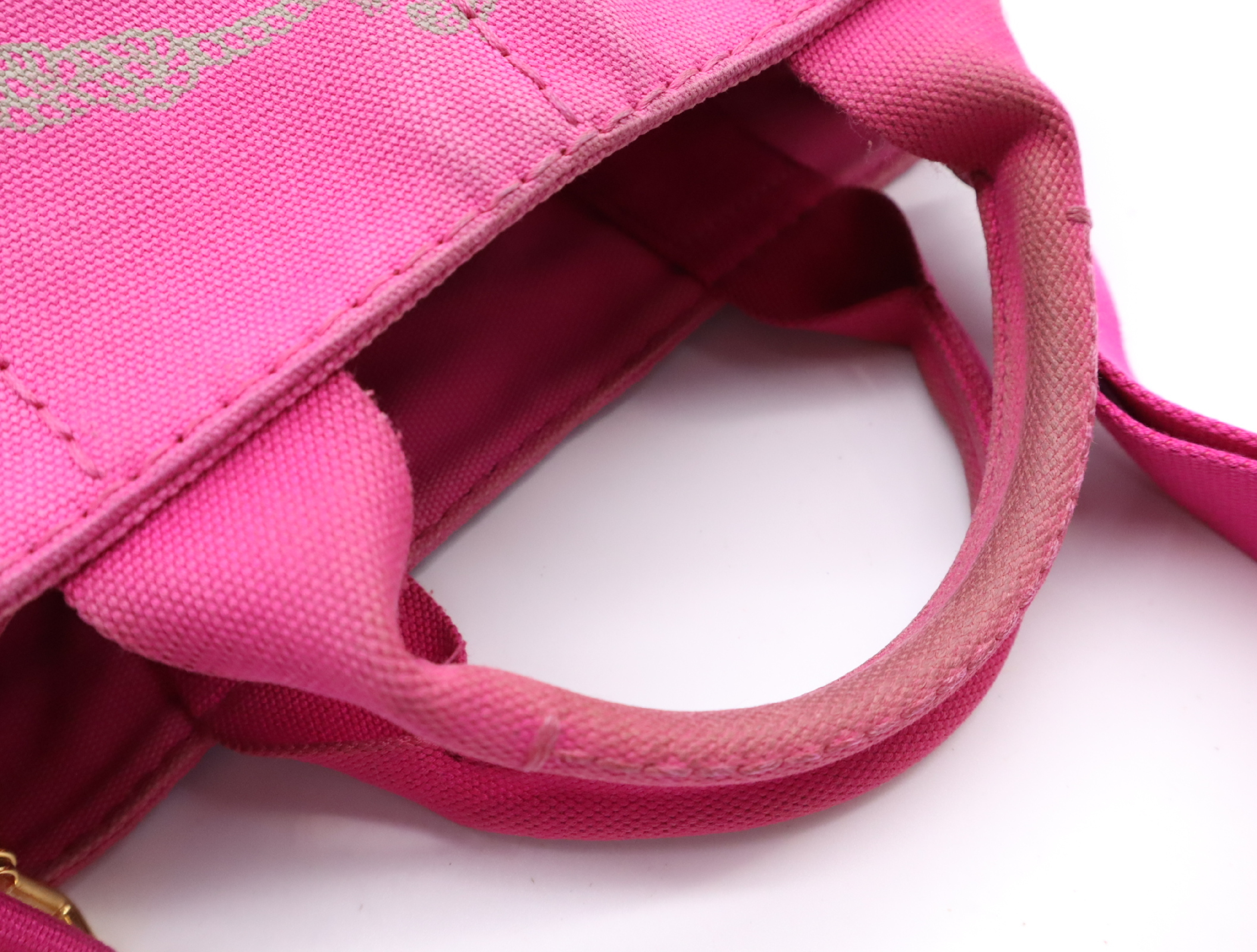 B2439G Canvas Canapa 2-Way Mini Tote Bag, Pink, with Shoulder Strap. — view 13