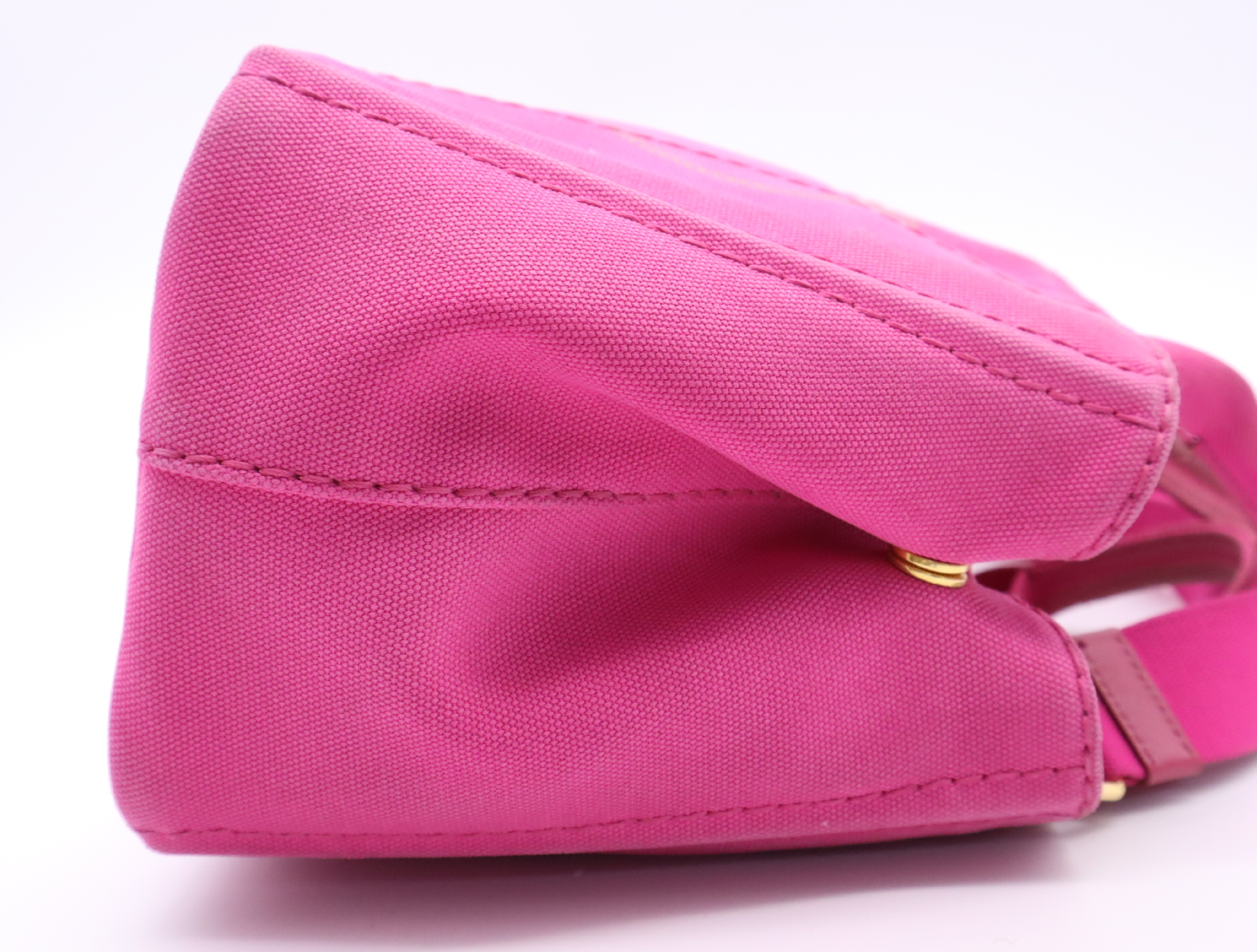 B2439G Canvas Canapa 2-Way Mini Tote Bag, Pink, with Shoulder Strap. — view 5