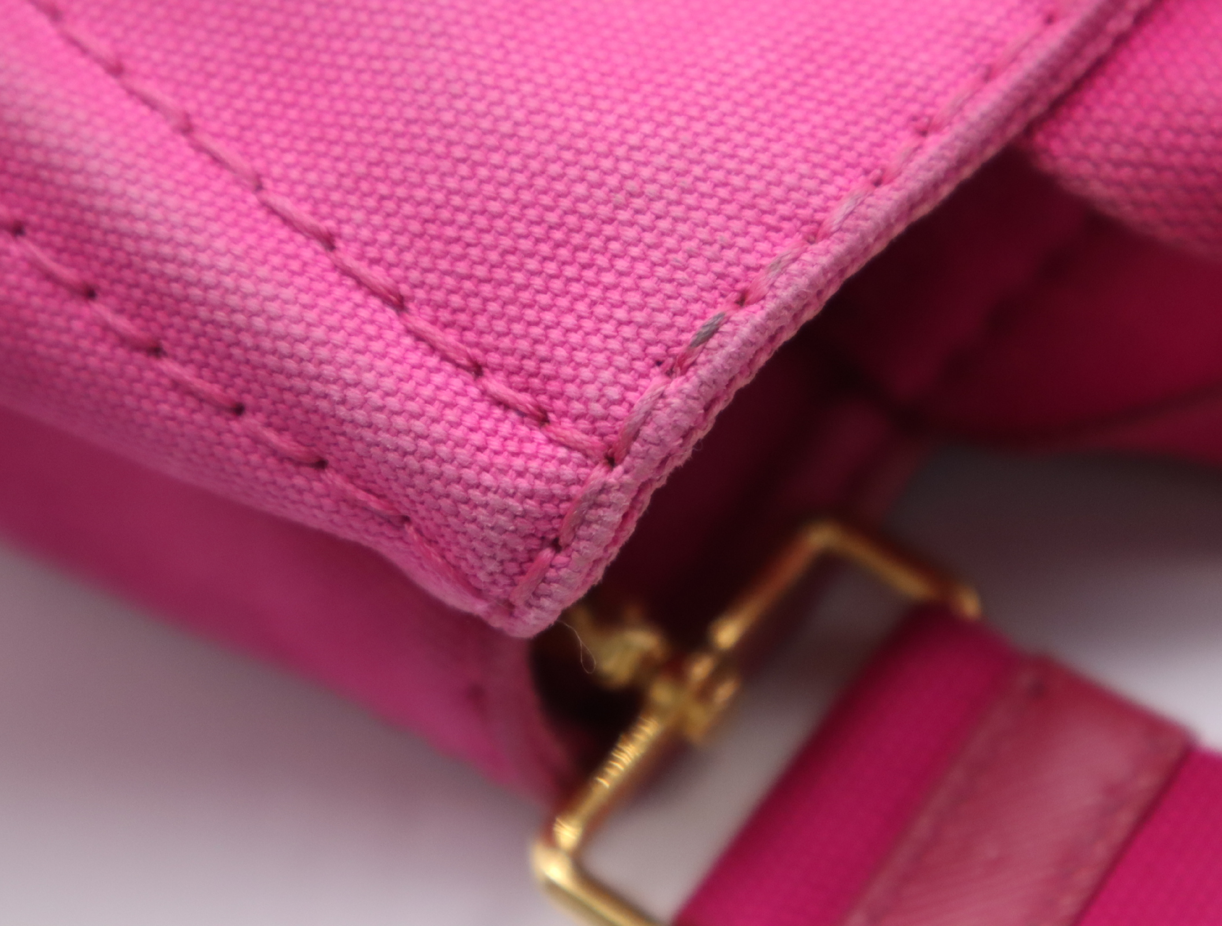 B2439G Canvas Canapa 2-Way Mini Tote Bag, Pink, with Shoulder Strap. — view 8