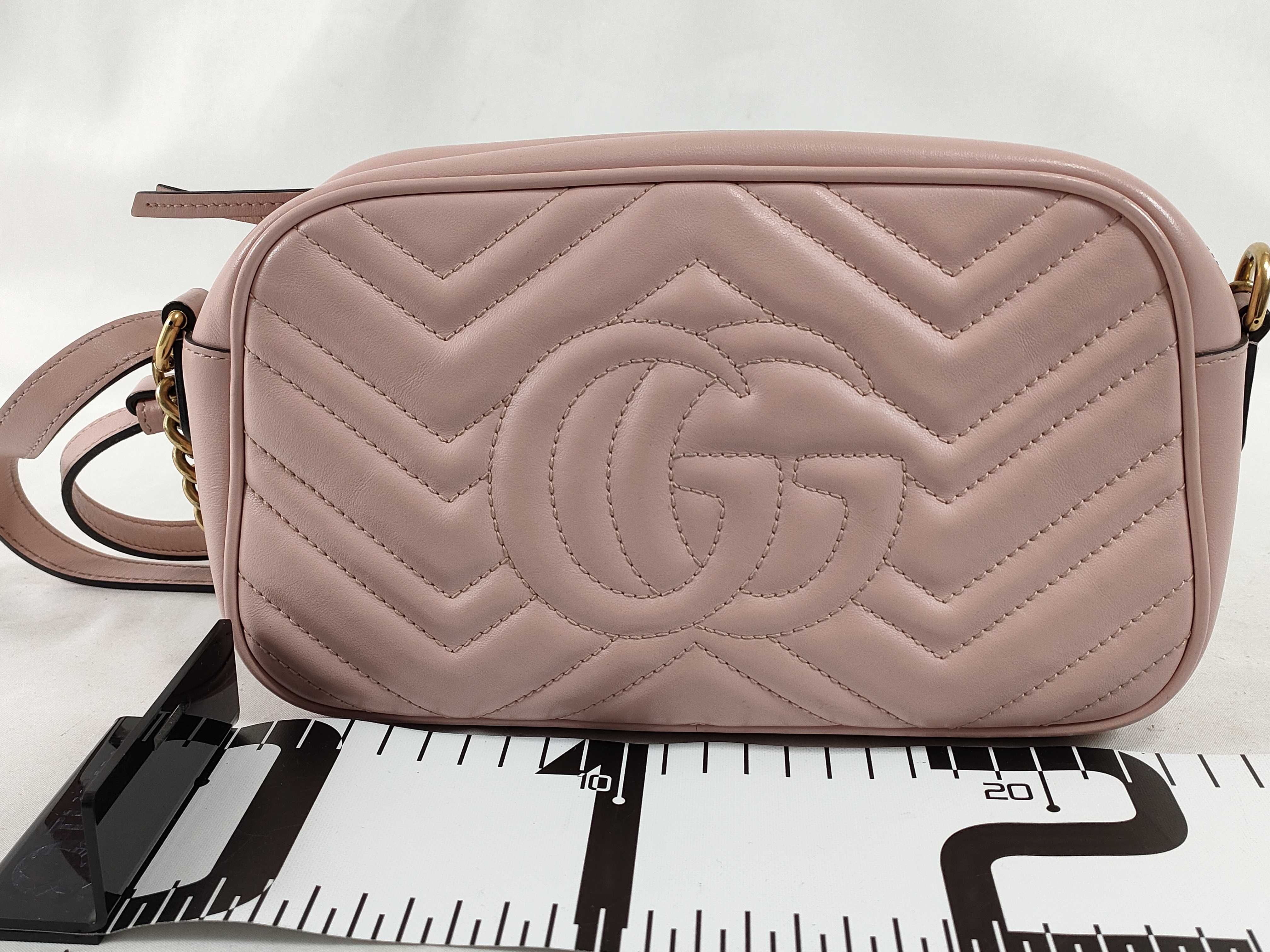 GG Marmont Leather Pink Shoulder Bag 447632 — view 2