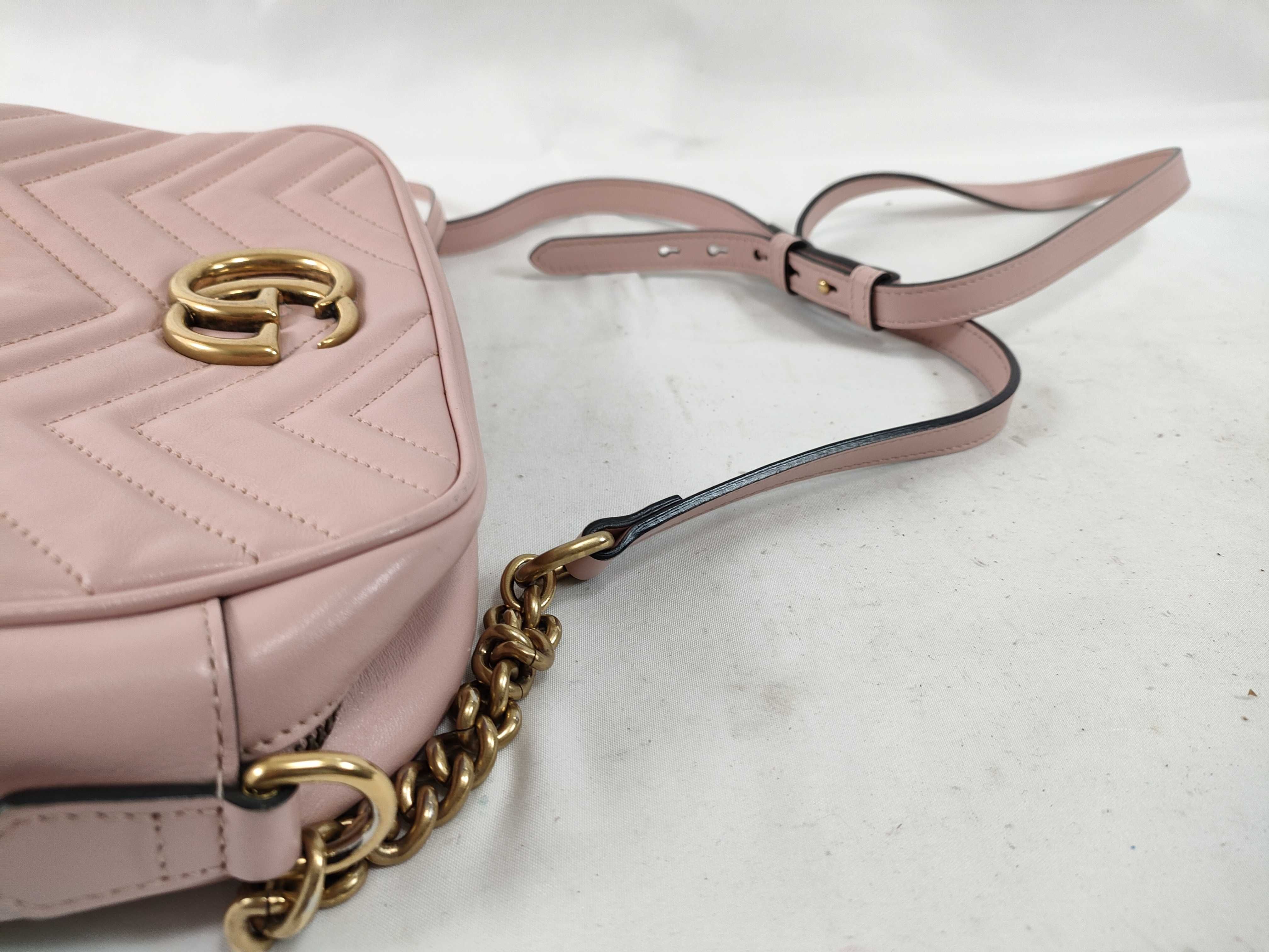 GG Marmont Leather Pink Shoulder Bag 447632 — view 3