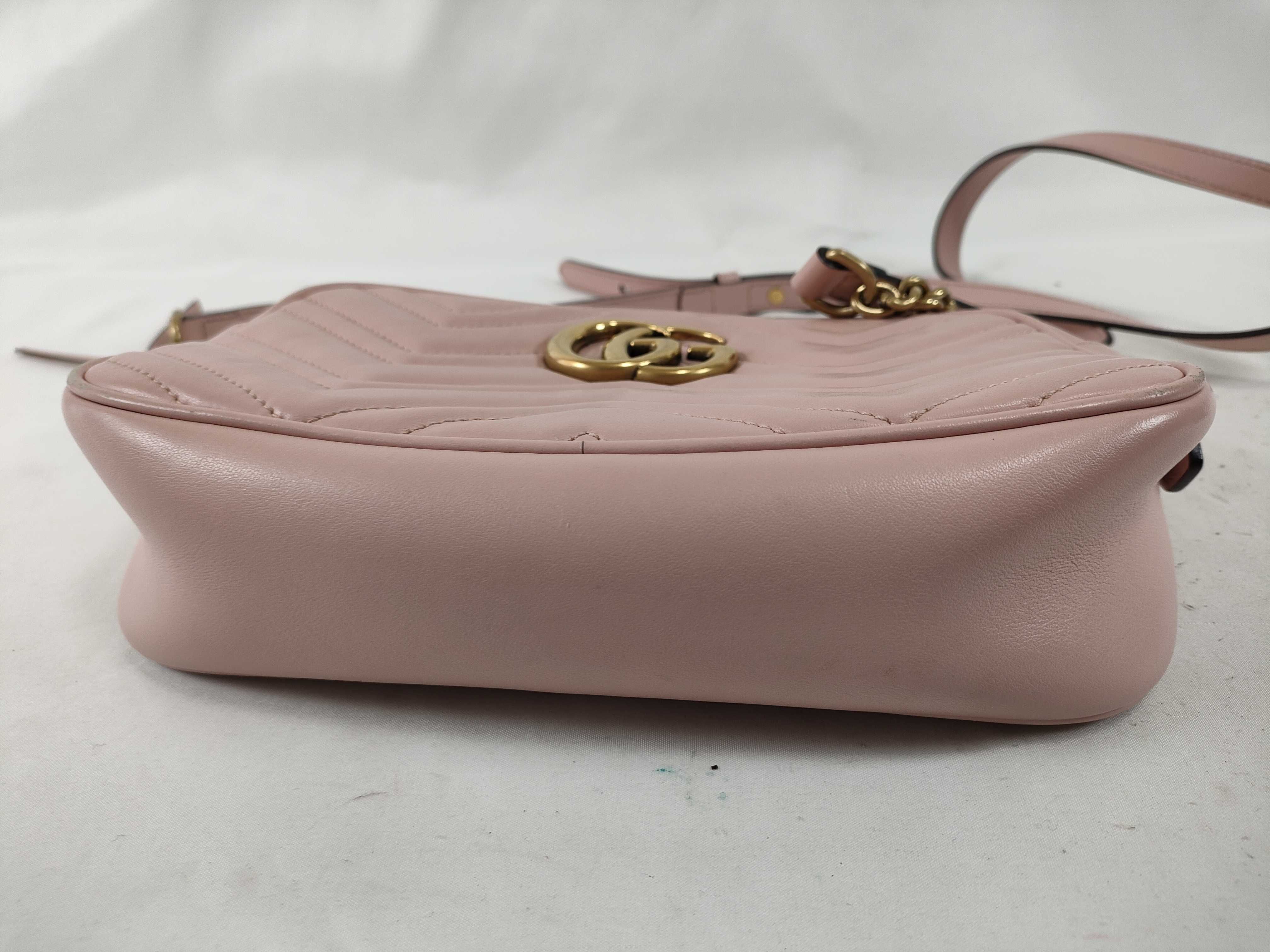 GG Marmont Leather Pink Shoulder Bag 447632 — view 8