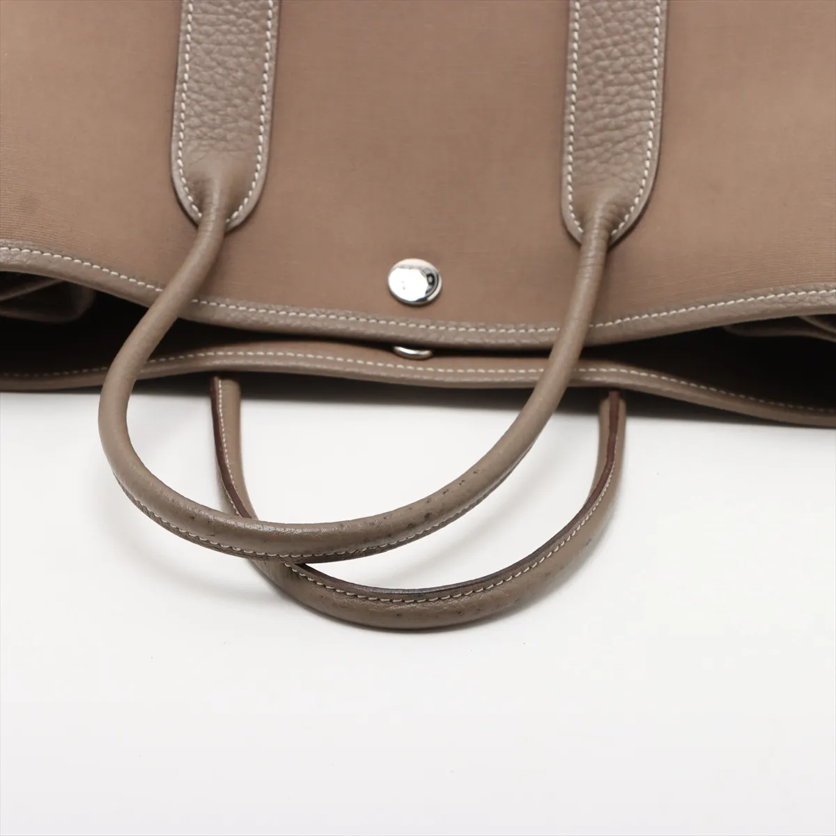 Hermès Garden Party 30 TPM Toile Officier x Negonda Etoupe Silver Hardware P: 2012 — view 5