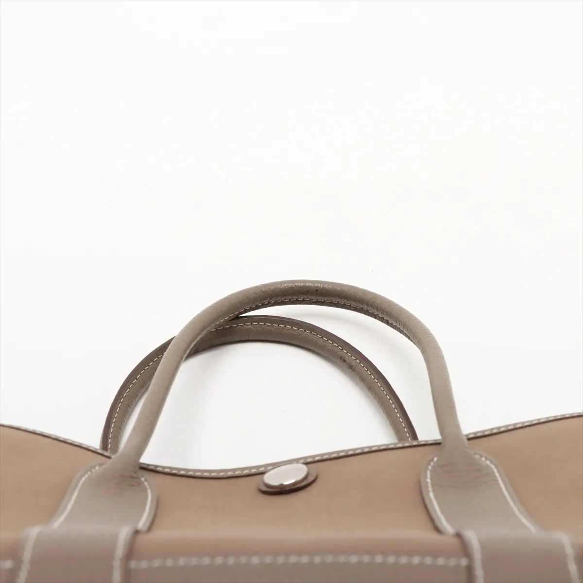 Hermès Garden Party 30 TPM Toile Officier x Negonda Etoupe Silver Hardware P: 2012 — view 6