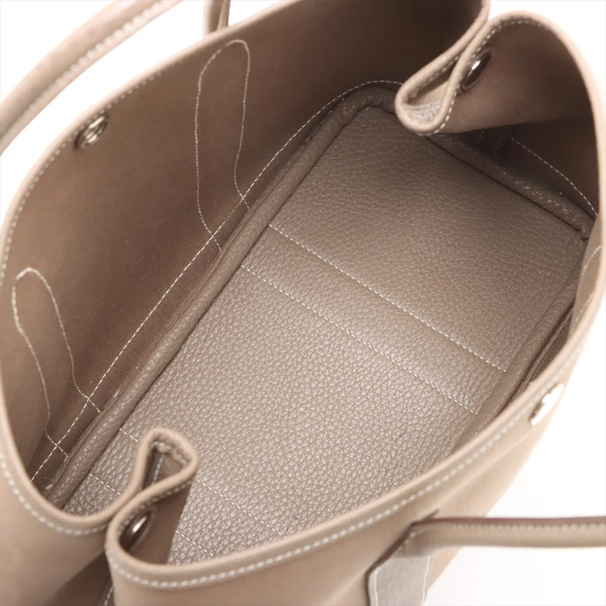 Hermès Garden Party 30 TPM Toile Officier x Negonda Etoupe Silver Hardware P: 2012 — view 7