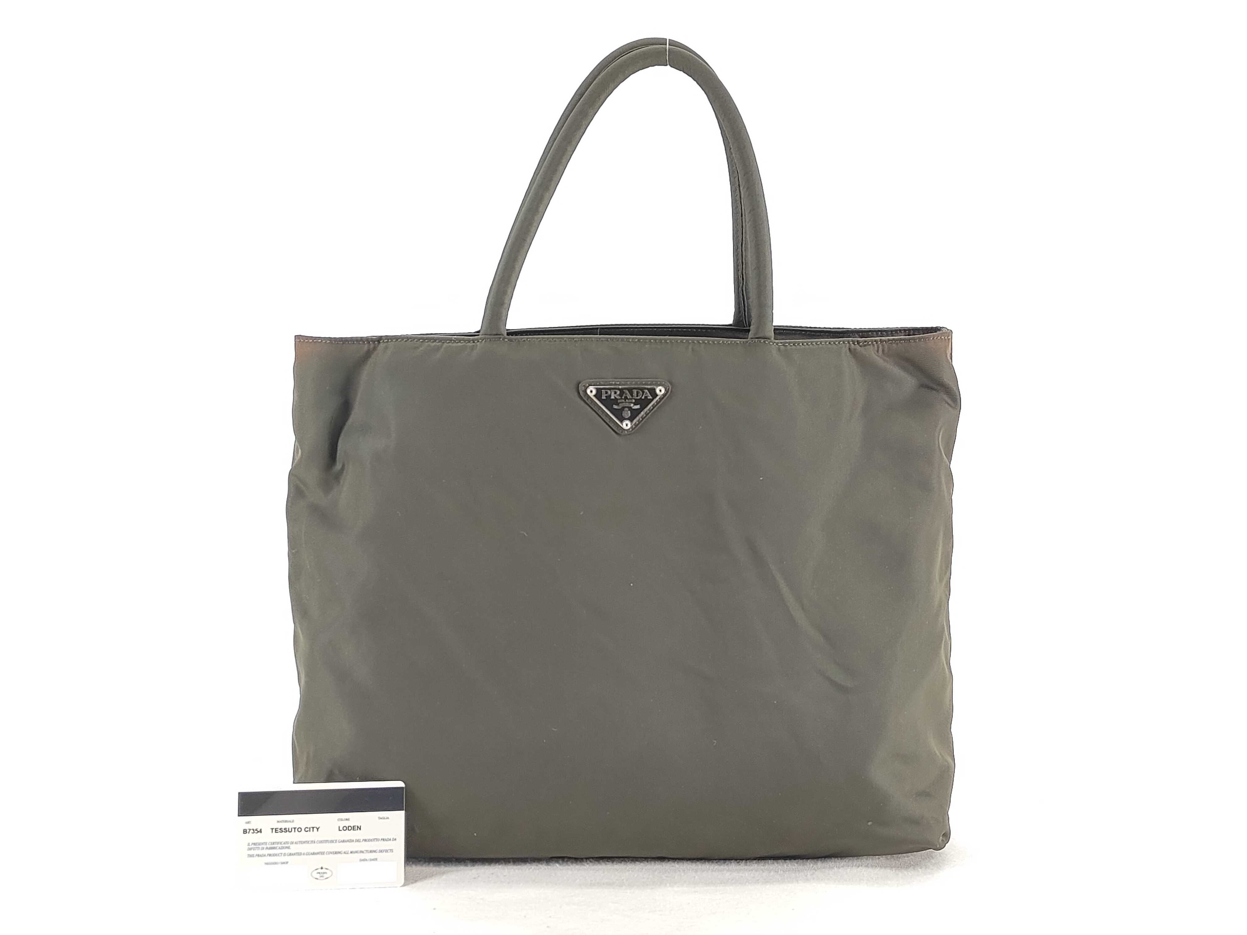 nylon handbag, moss green tote bag.