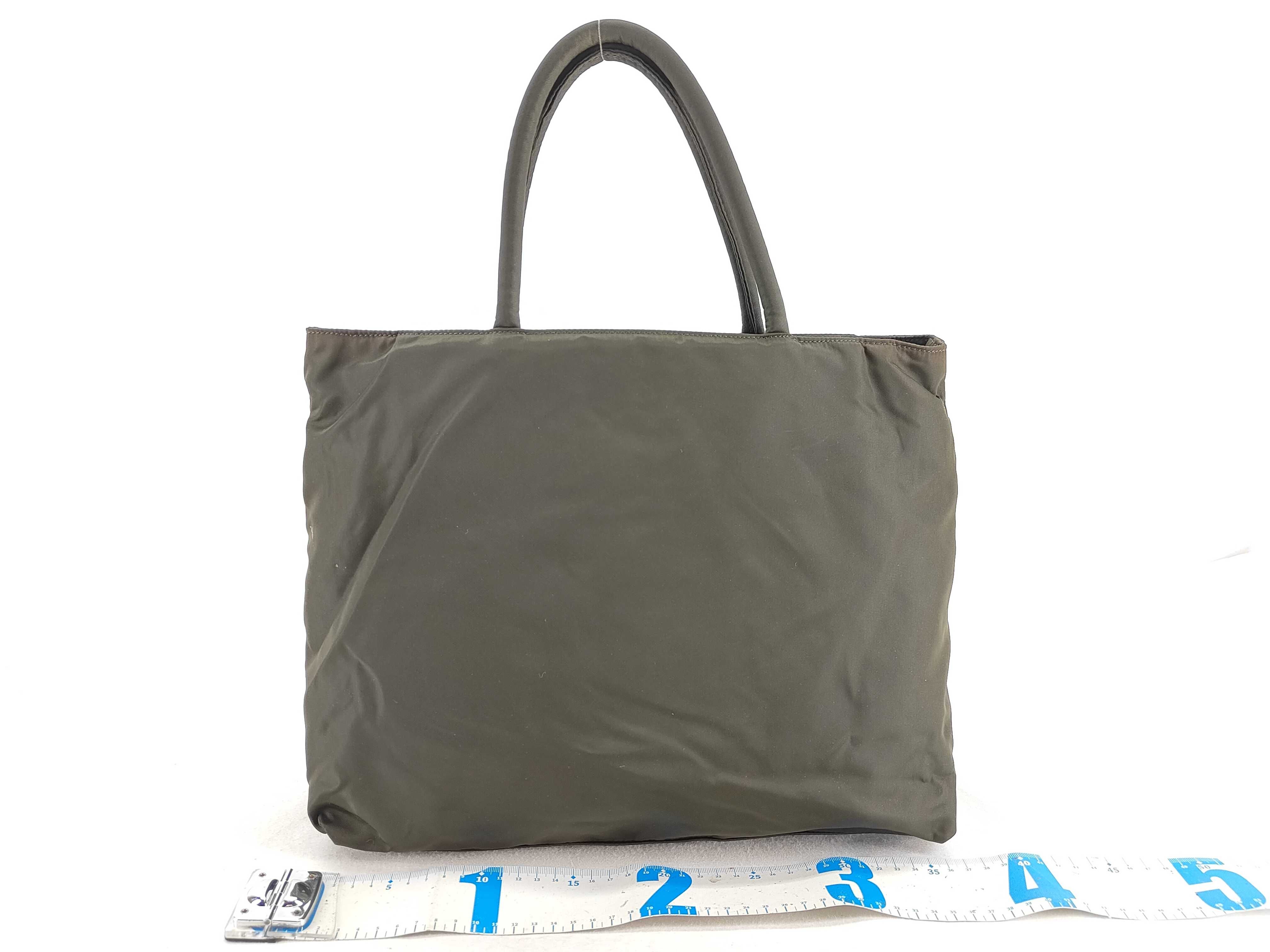 nylon handbag, moss green tote bag. — view 2