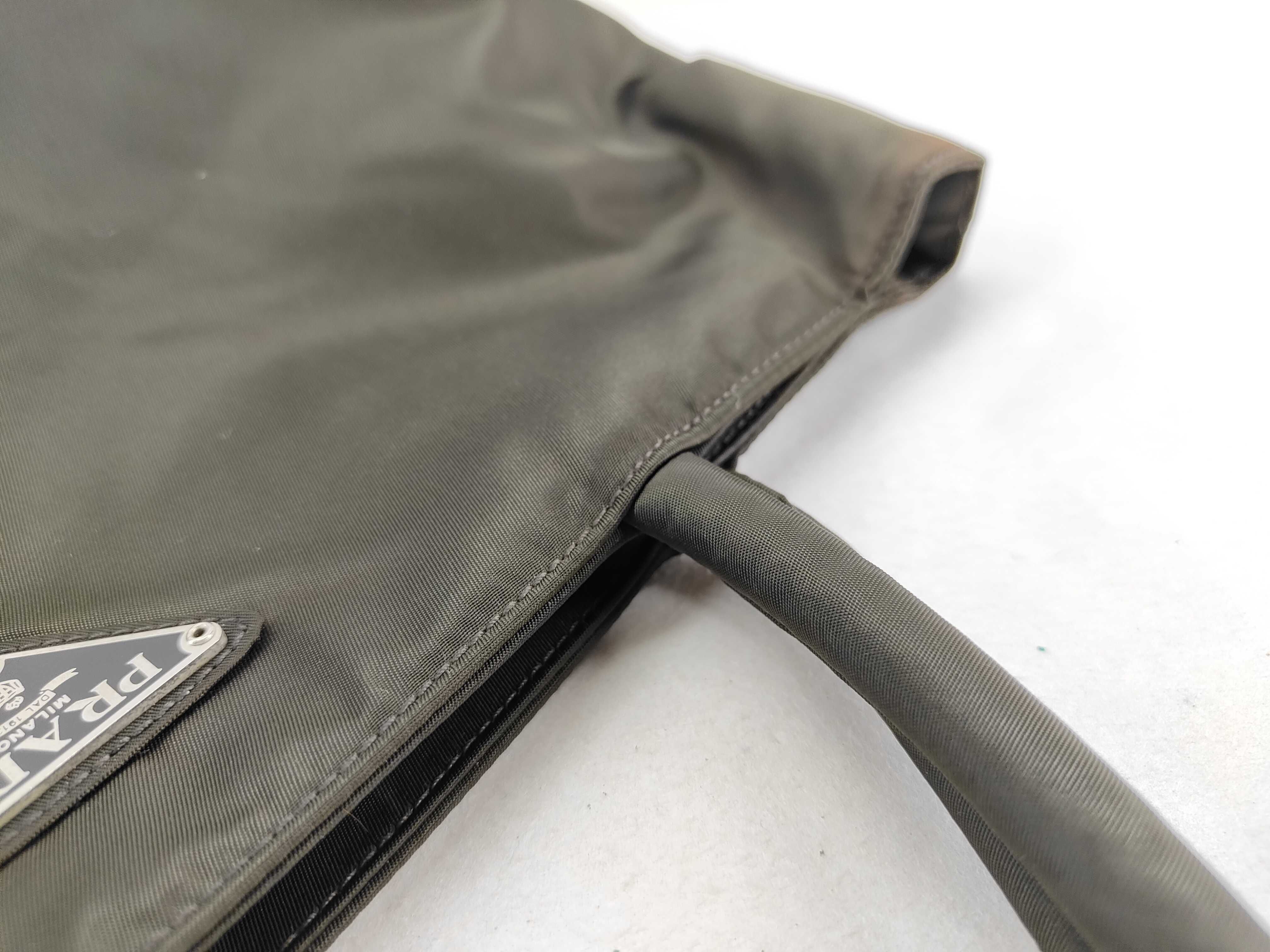 nylon handbag, moss green tote bag. — view 6
