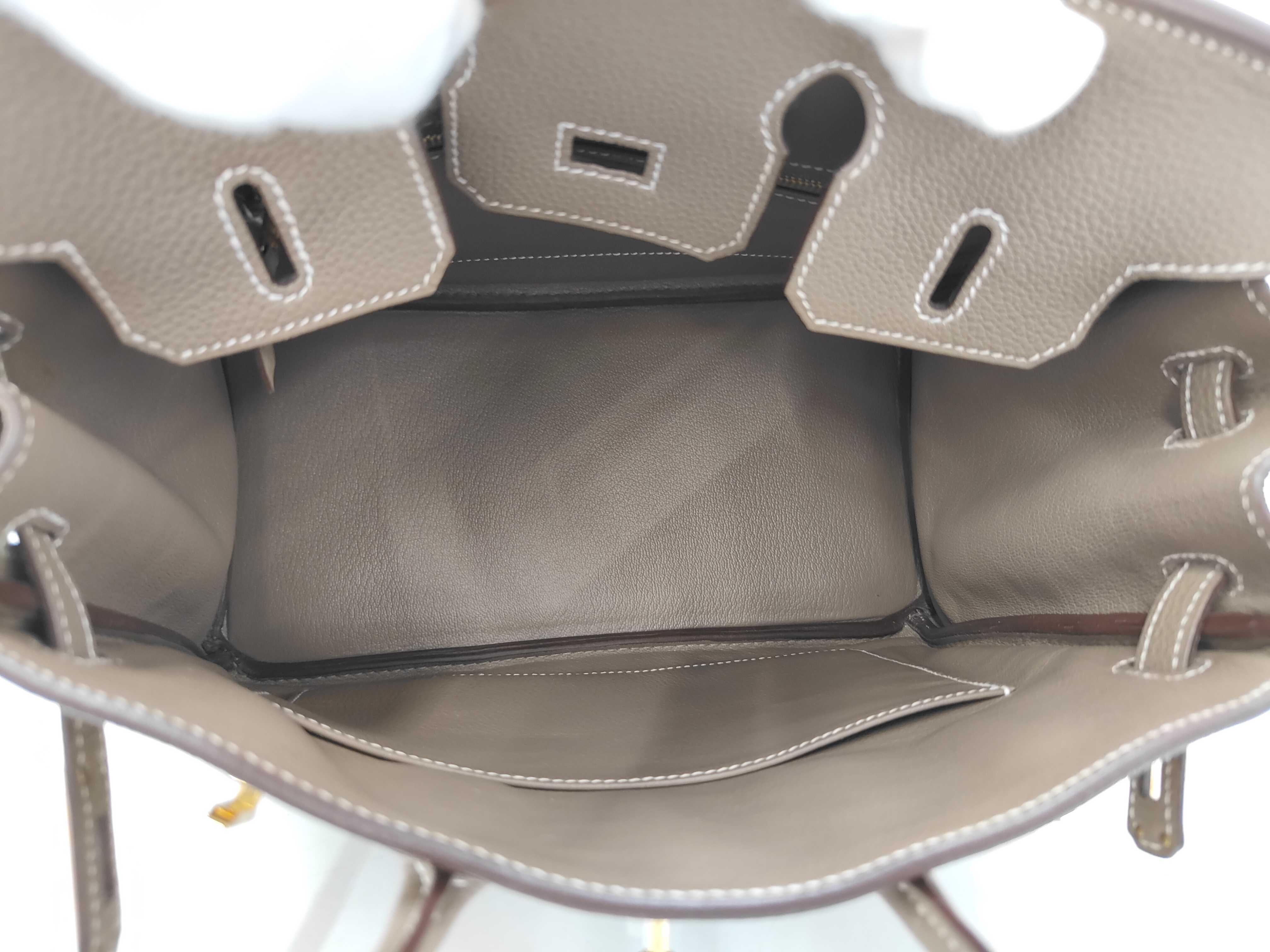 Birkin 25 Togo Etoupe Gold Hardware W Stamp Handbag — view 11