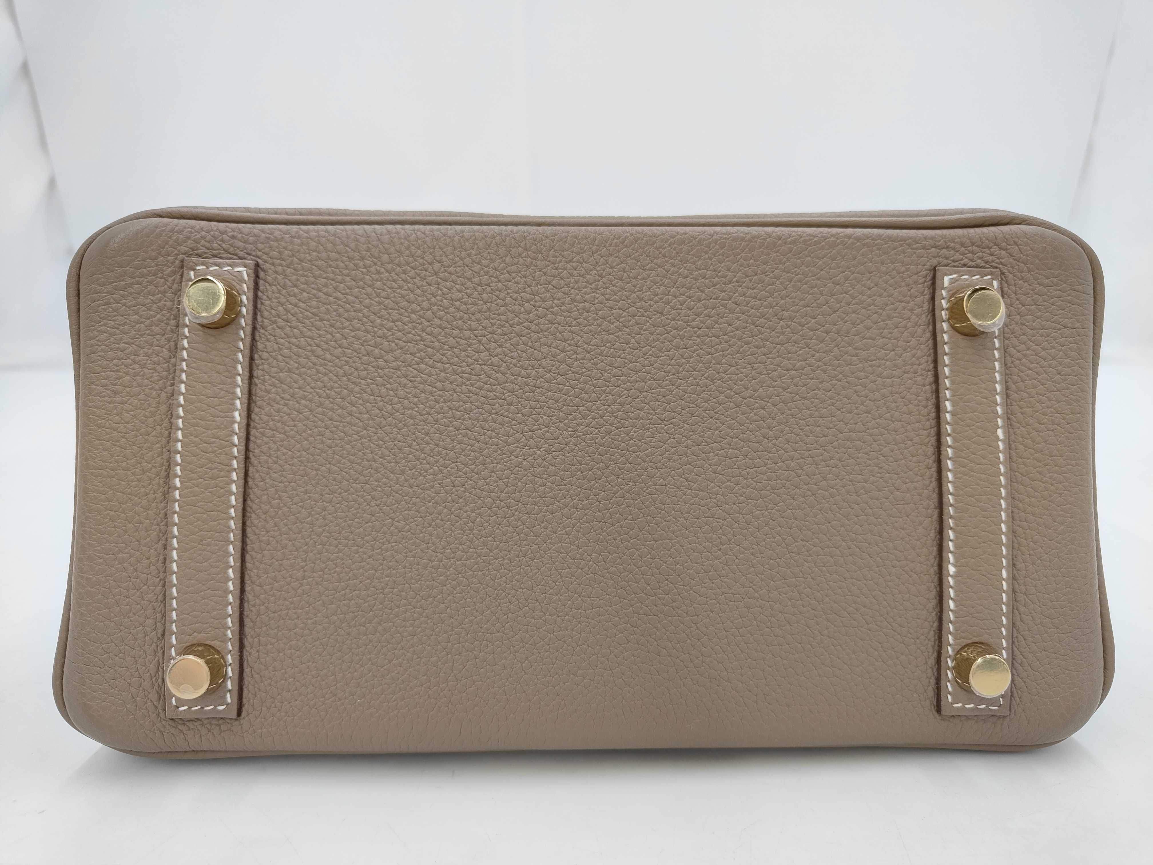 Birkin 25 Togo Etoupe Gold Hardware W Stamp Handbag — view 3