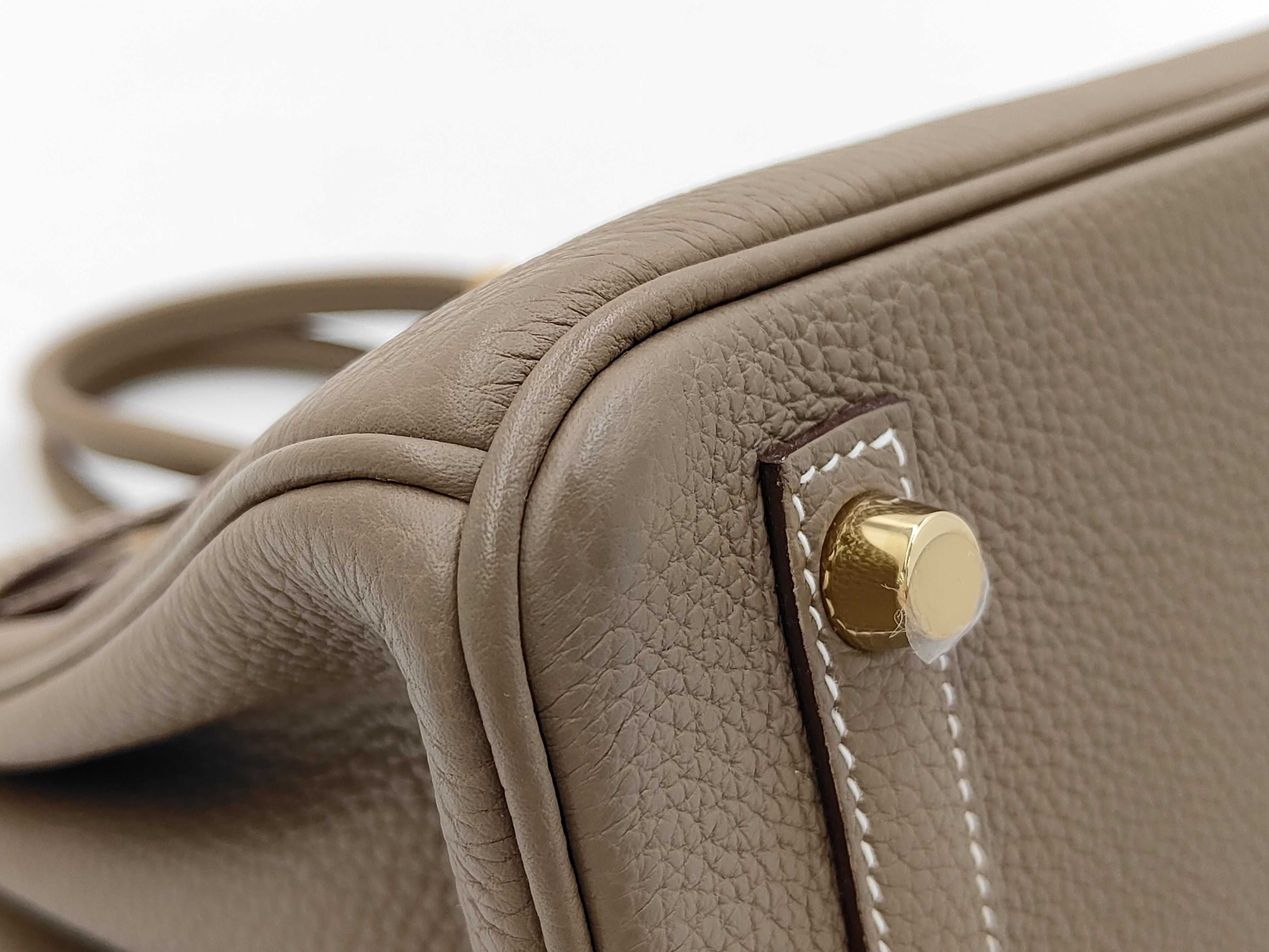 Birkin 25 Togo Etoupe Gold Hardware W Stamp Handbag — view 4