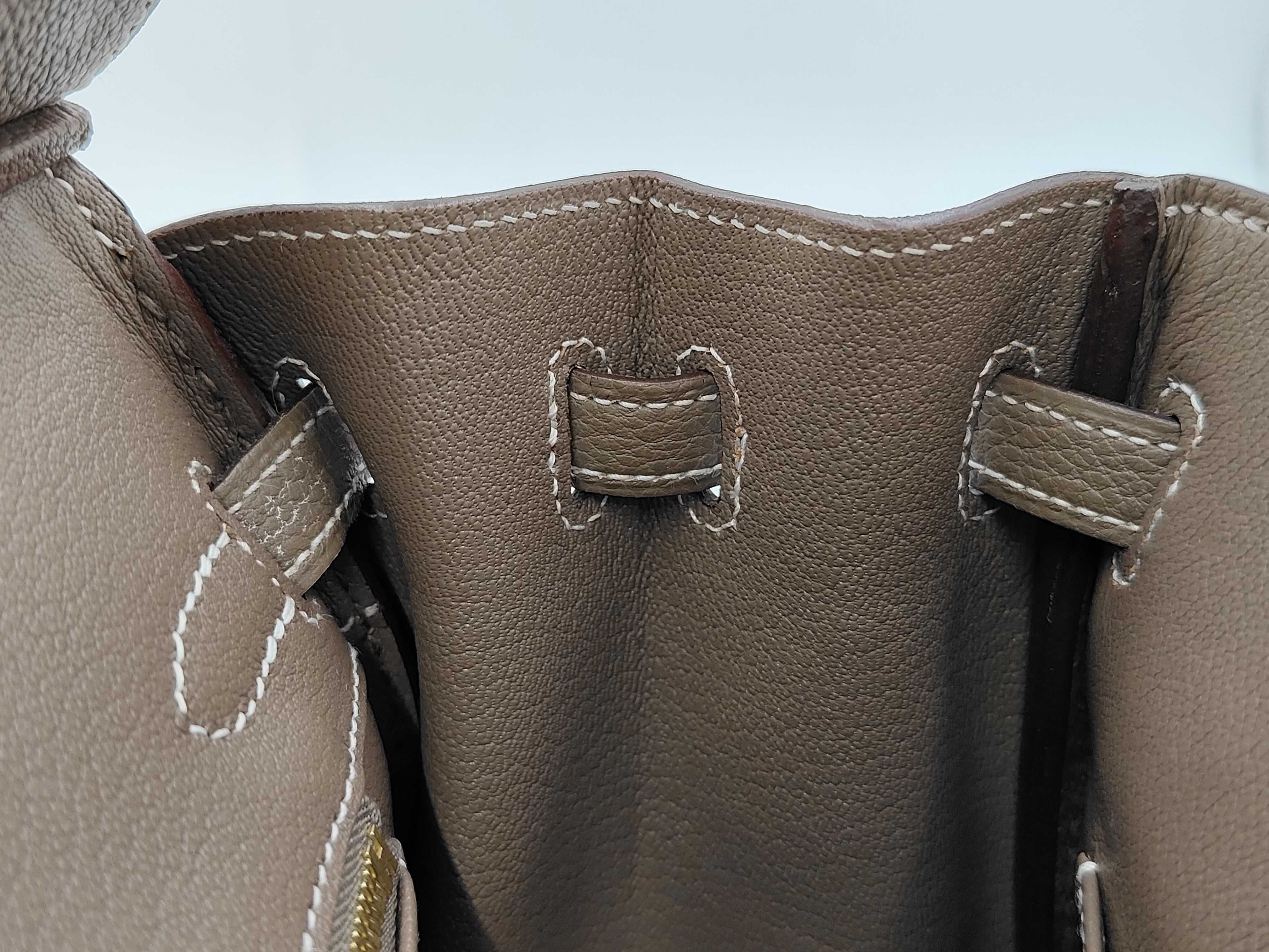 Birkin 25 Togo Etoupe Gold Hardware W Stamp Handbag — view 9
