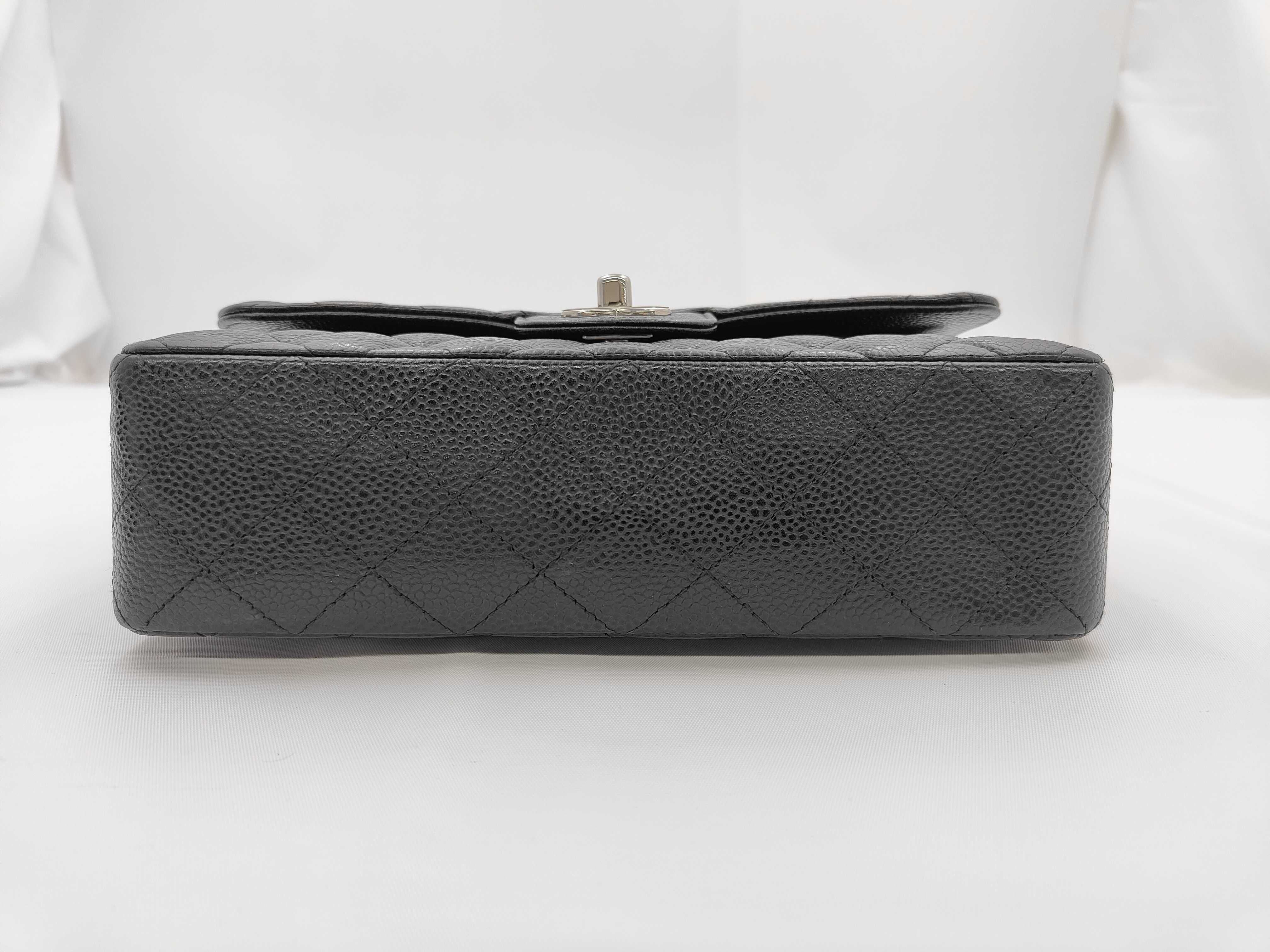 Caviar Skin Matelassé Double Flap Black Shoulder Bag — view 5