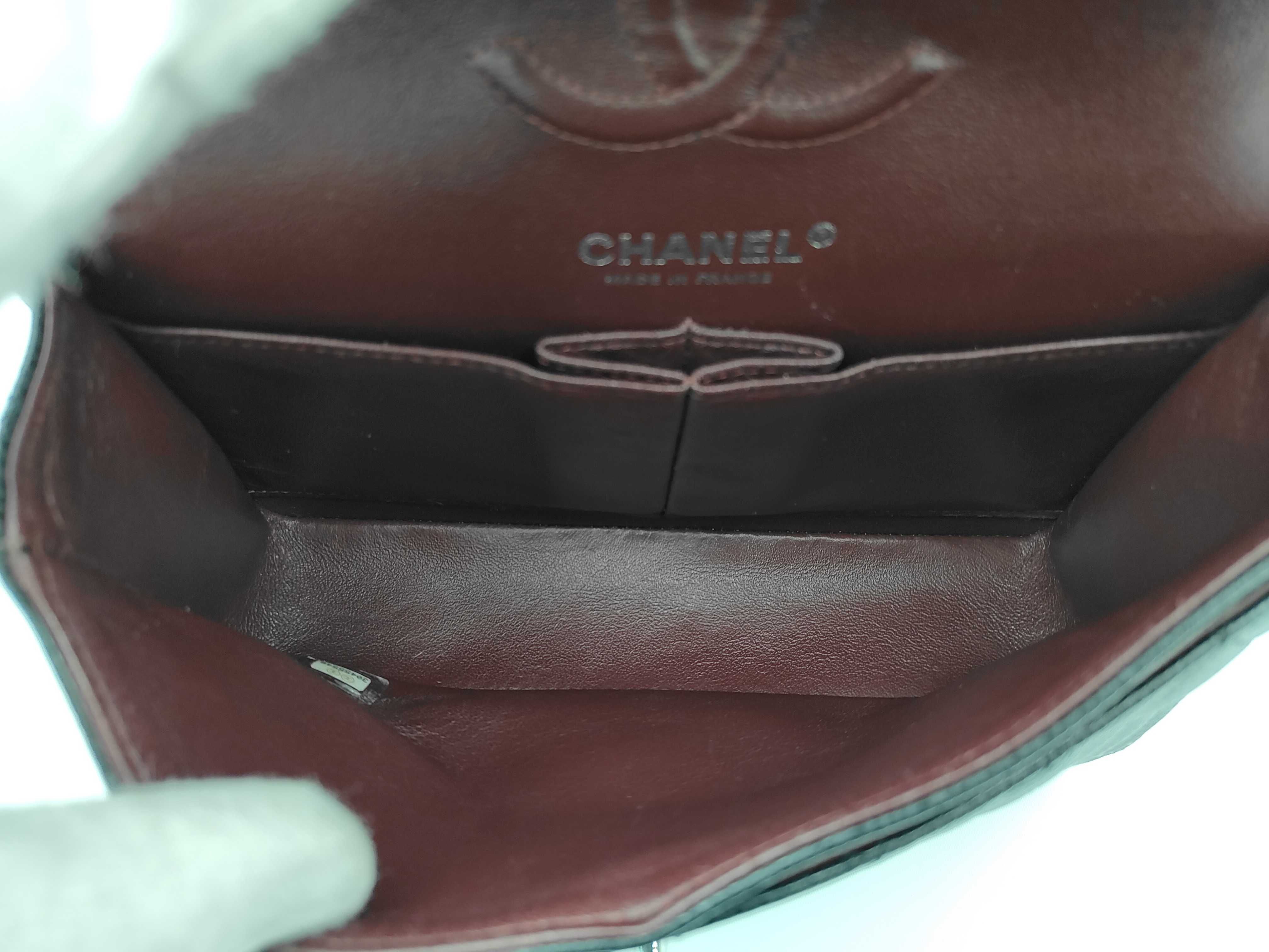 Caviar Skin Matelassé Double Flap Black Shoulder Bag — view 9