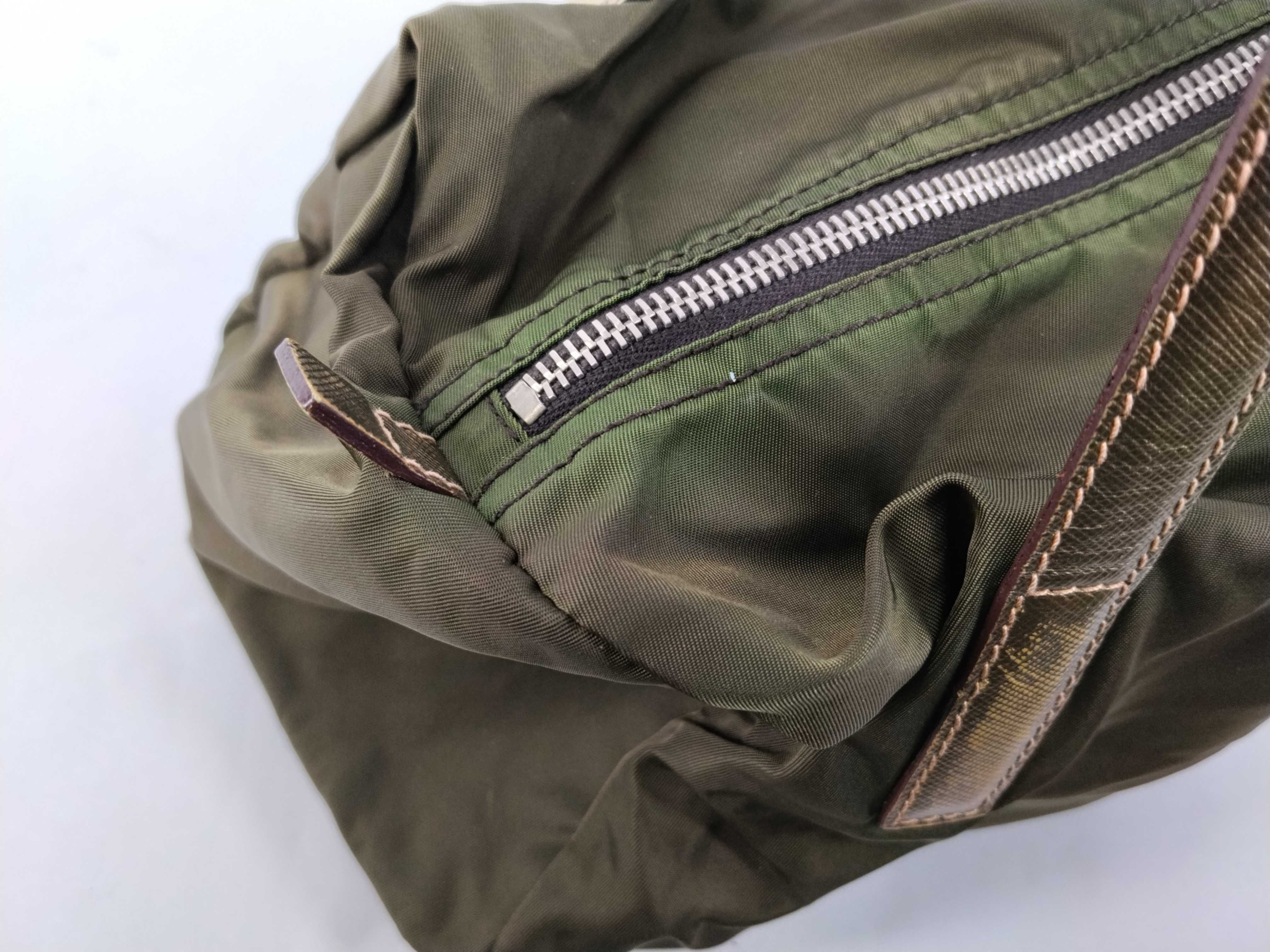 Nylon Mini Boston Bag, Khaki Nylon Boston Bag — view 9