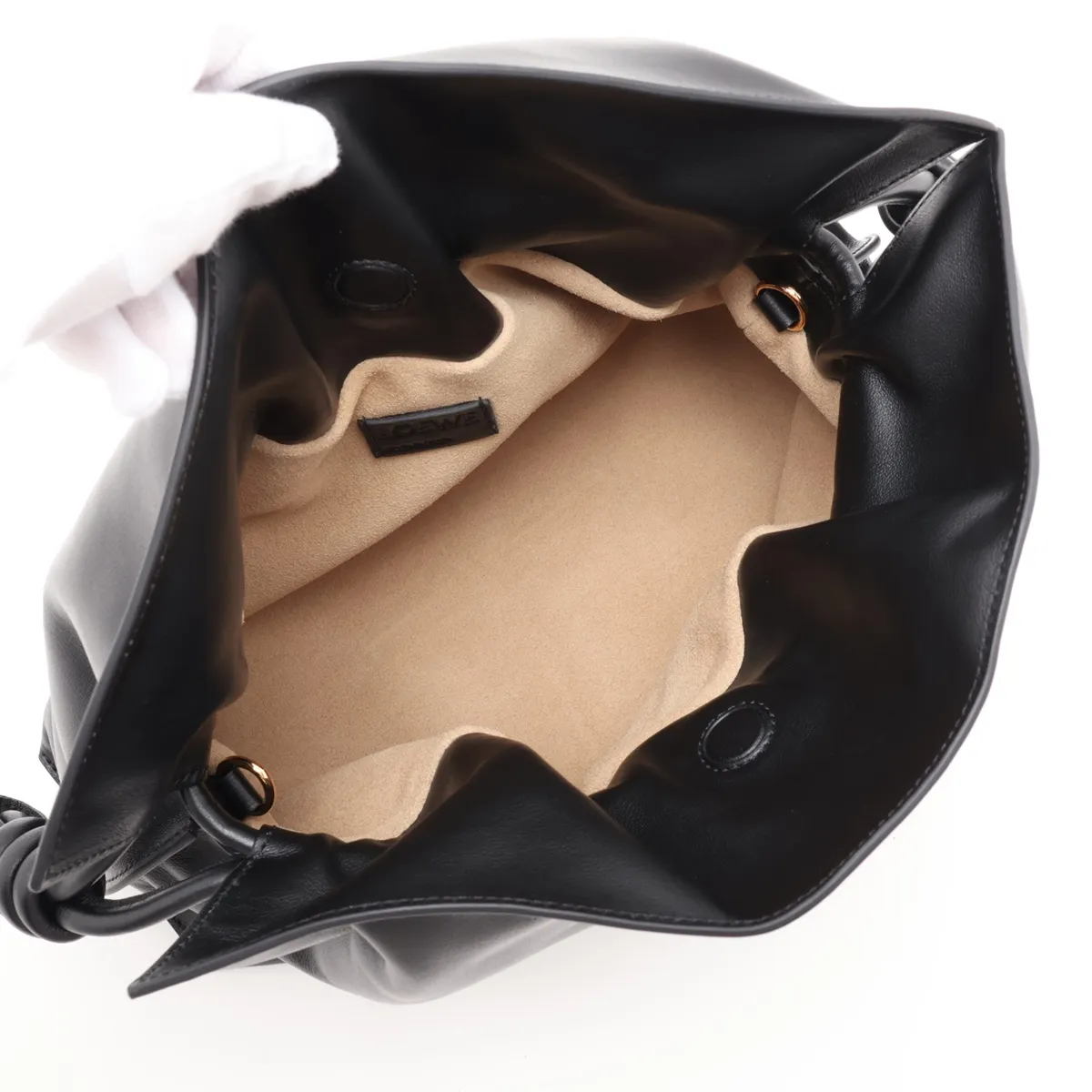 Flamenco Clutch Leather Shoulder Bag Black — view 6