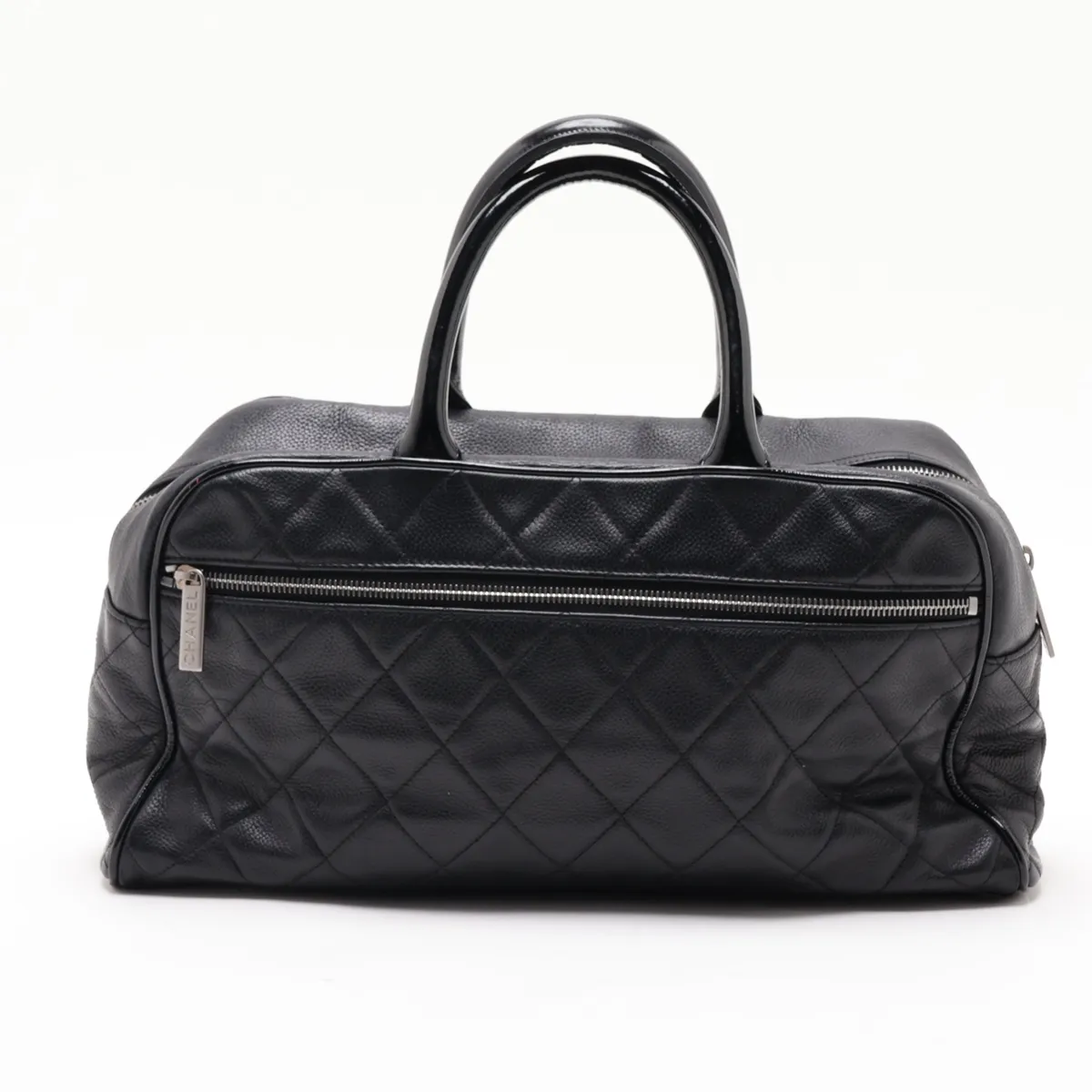 Matelassé Caviar Skin Handbag Bowling Bag Black Silver Hardware 6214393 Series 6 — view 2