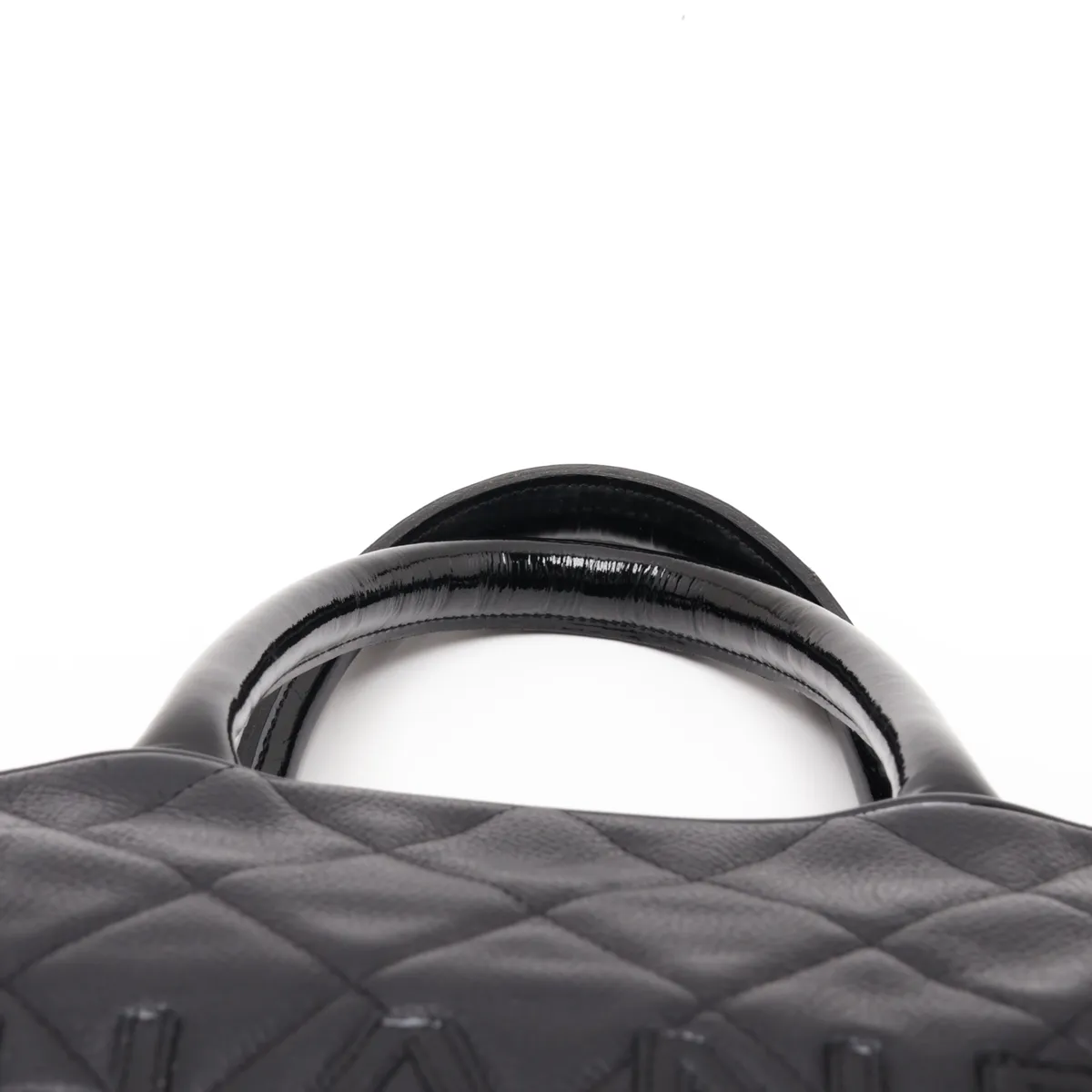 Matelassé Caviar Skin Handbag Bowling Bag Black Silver Hardware 6214393 Series 6 — view 6