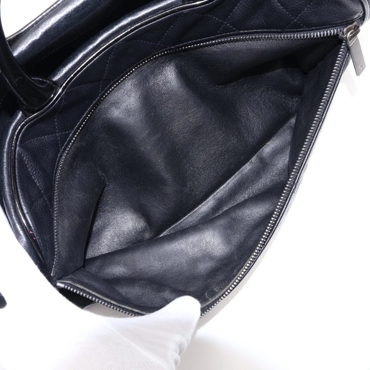 Matelassé Caviar Skin Handbag Bowling Bag Black Silver Hardware 6214393 Series 6 — view 9