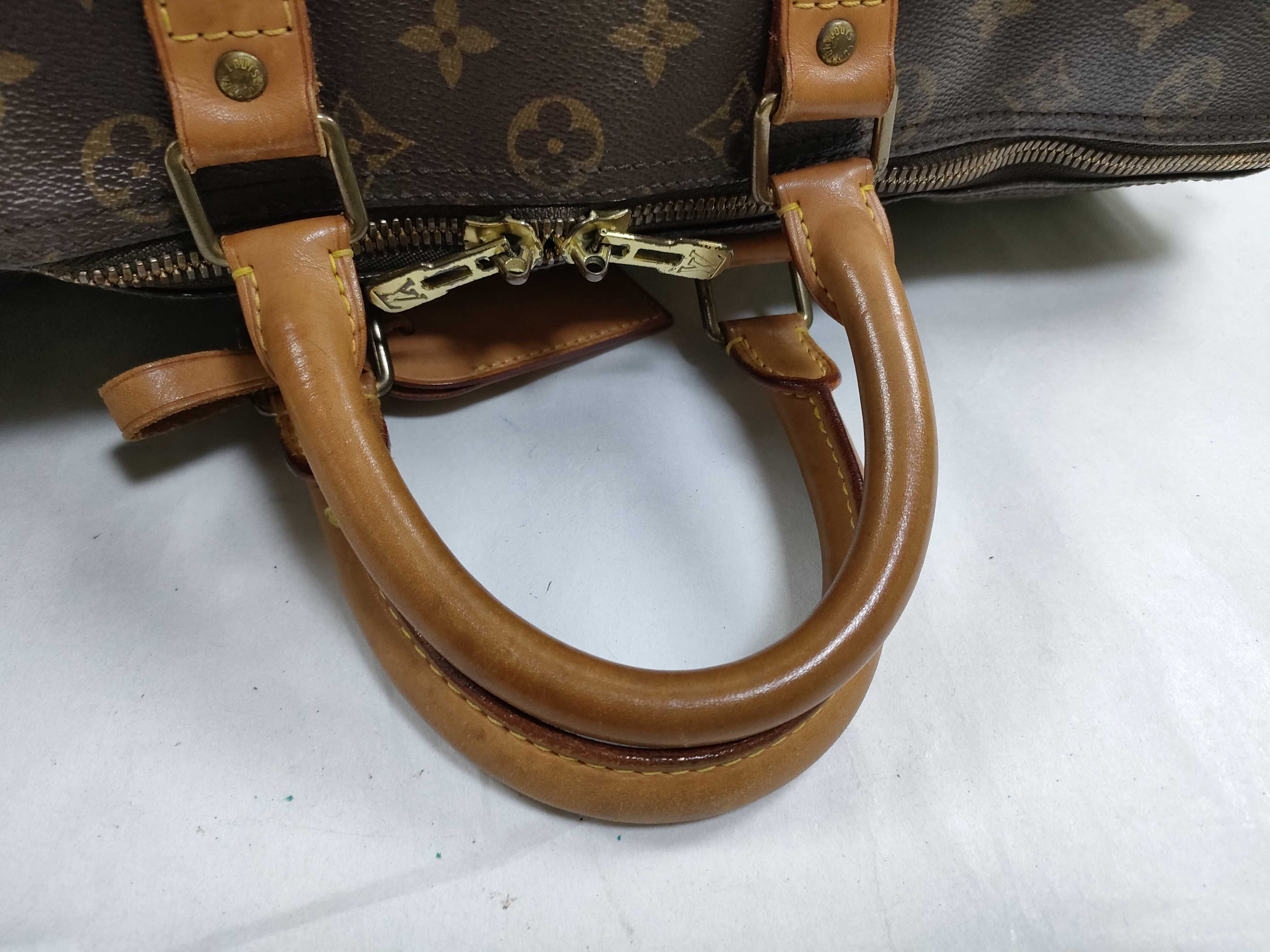Monogram PH - Monogram Canvas Keepall Bandouillere Handbag Brown M Boston Bag — view 3