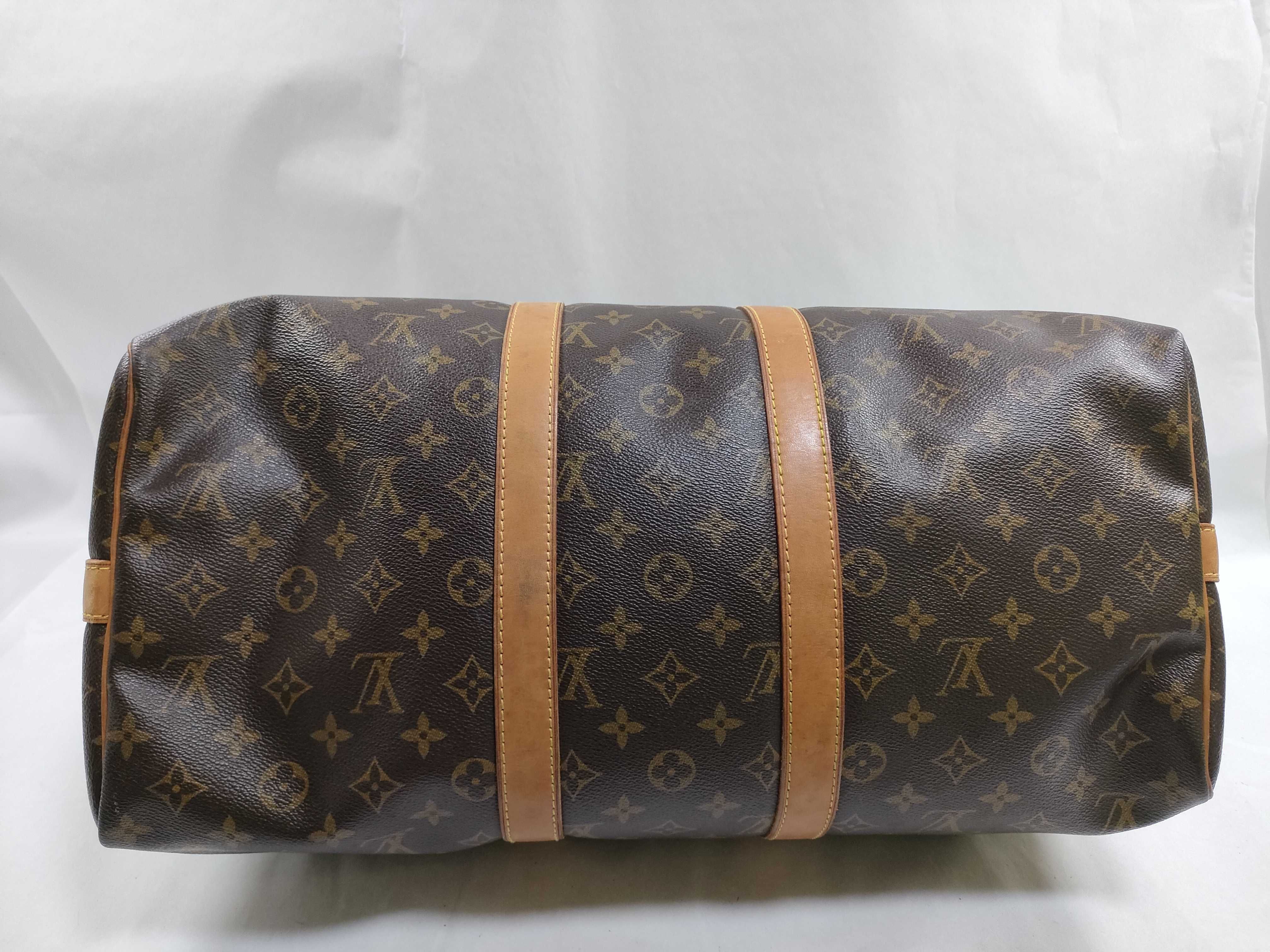 Monogram PH - Monogram Canvas Keepall Bandouillere Handbag Brown M Boston Bag — view 9