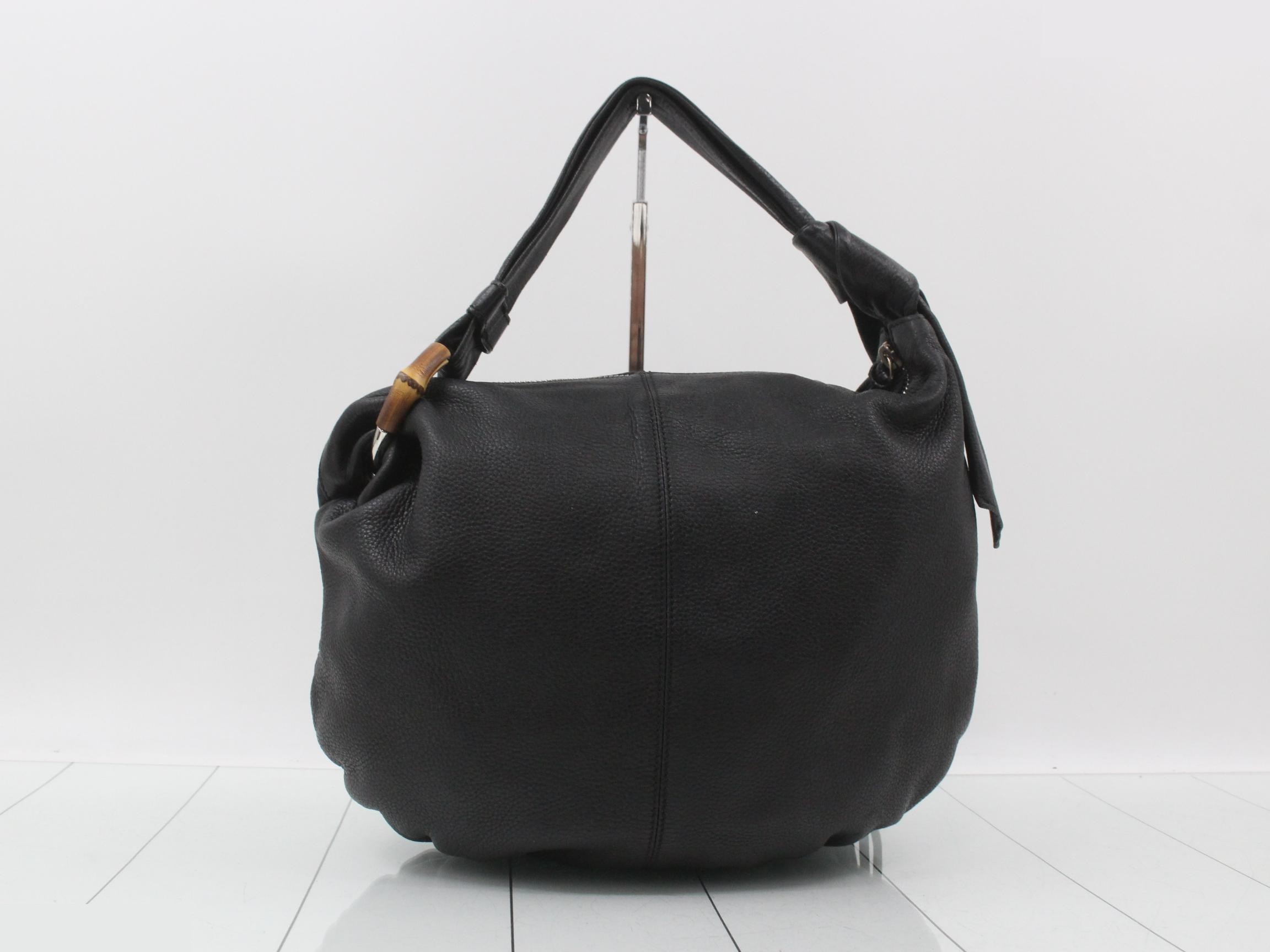 Black leather one-shoulder bag — view 2