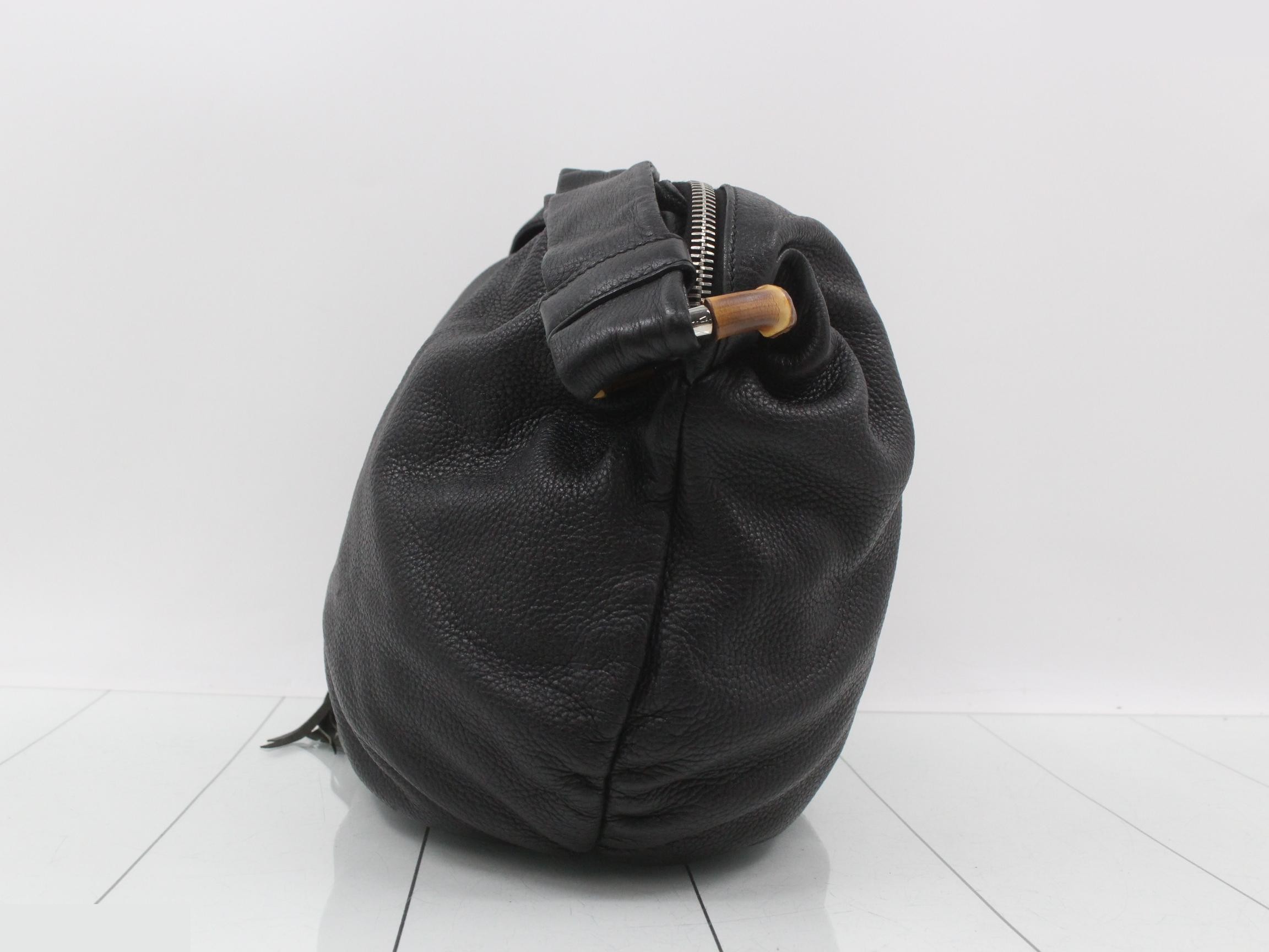 Black leather one-shoulder bag — view 3
