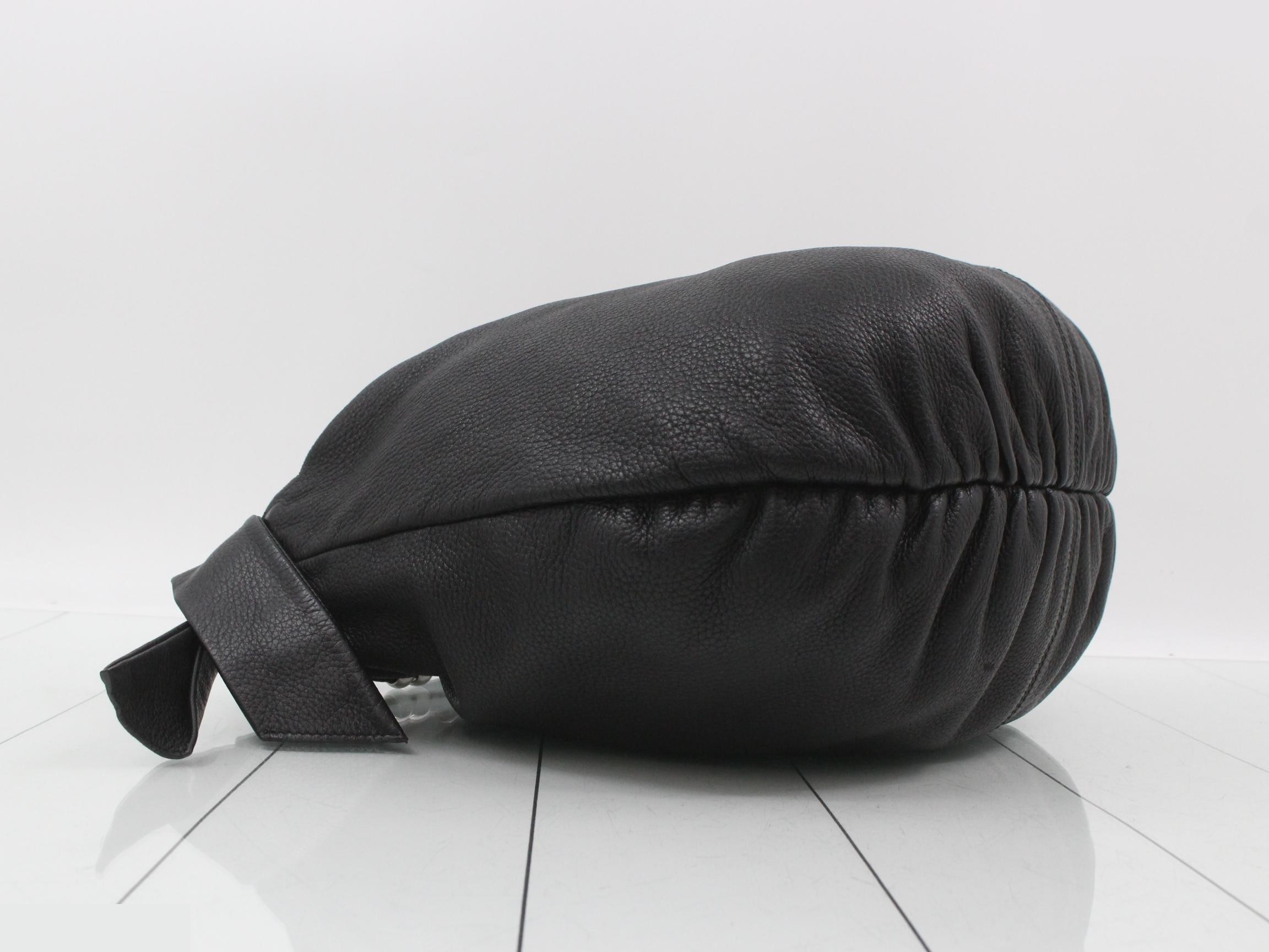 Black leather one-shoulder bag — view 5