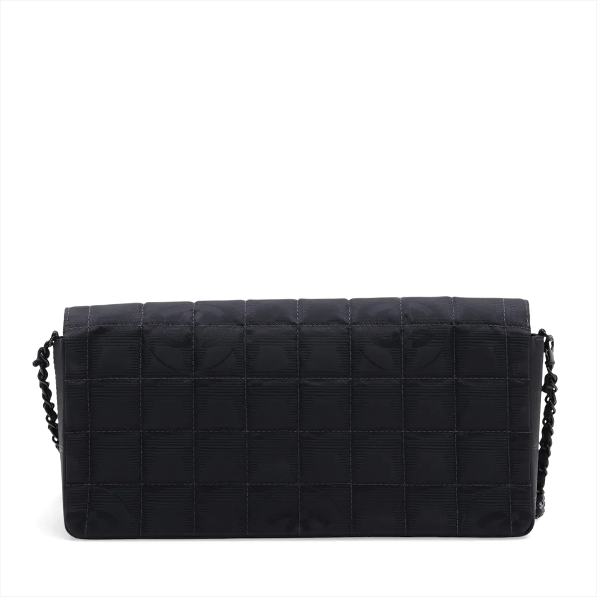 New Travel Line Nylon Chain Shoulder Bag, Black with Black Hardware, 7230821, Series 7 — view 2