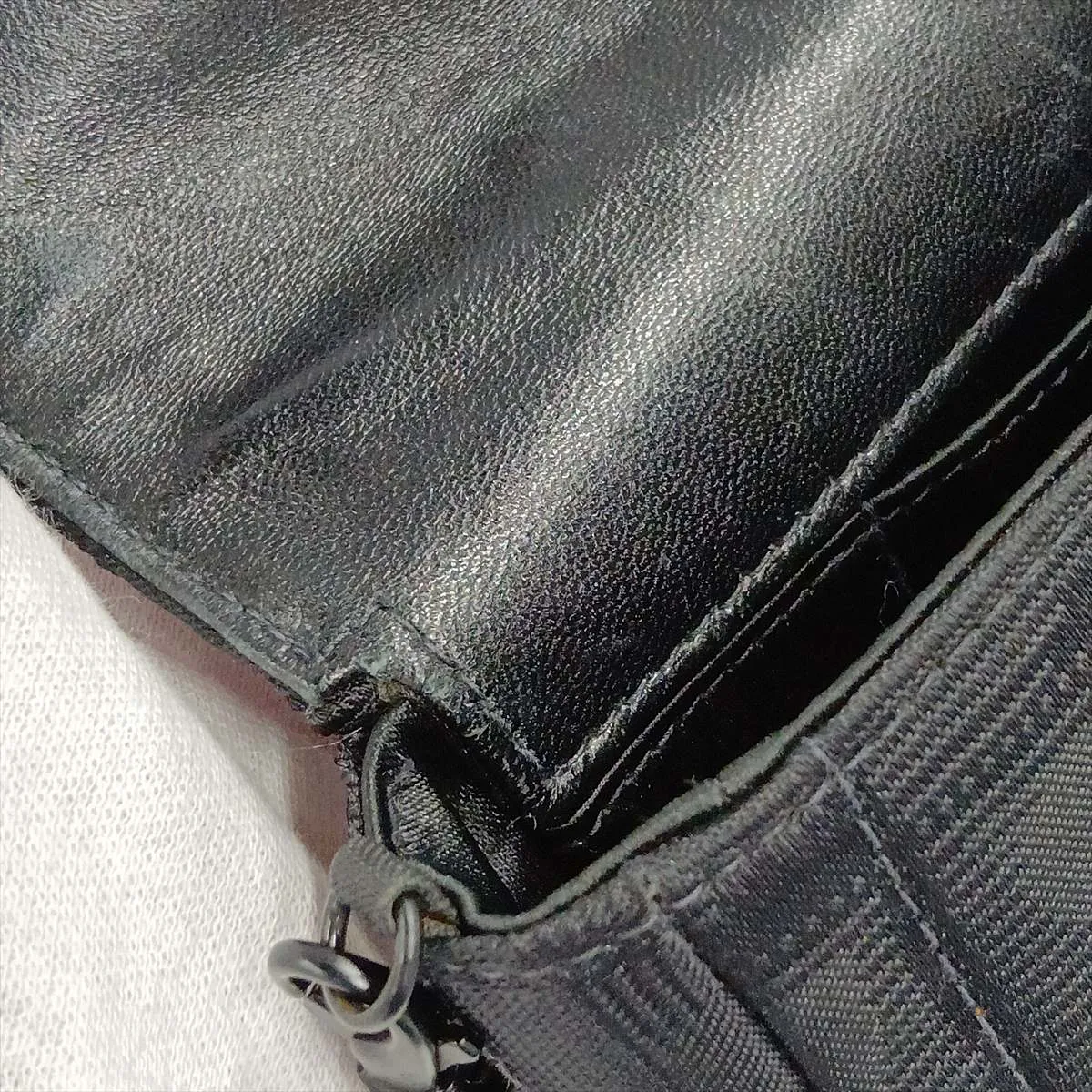 New Travel Line Nylon Chain Shoulder Bag, Black with Black Hardware, 7230821, Series 7 — view 11