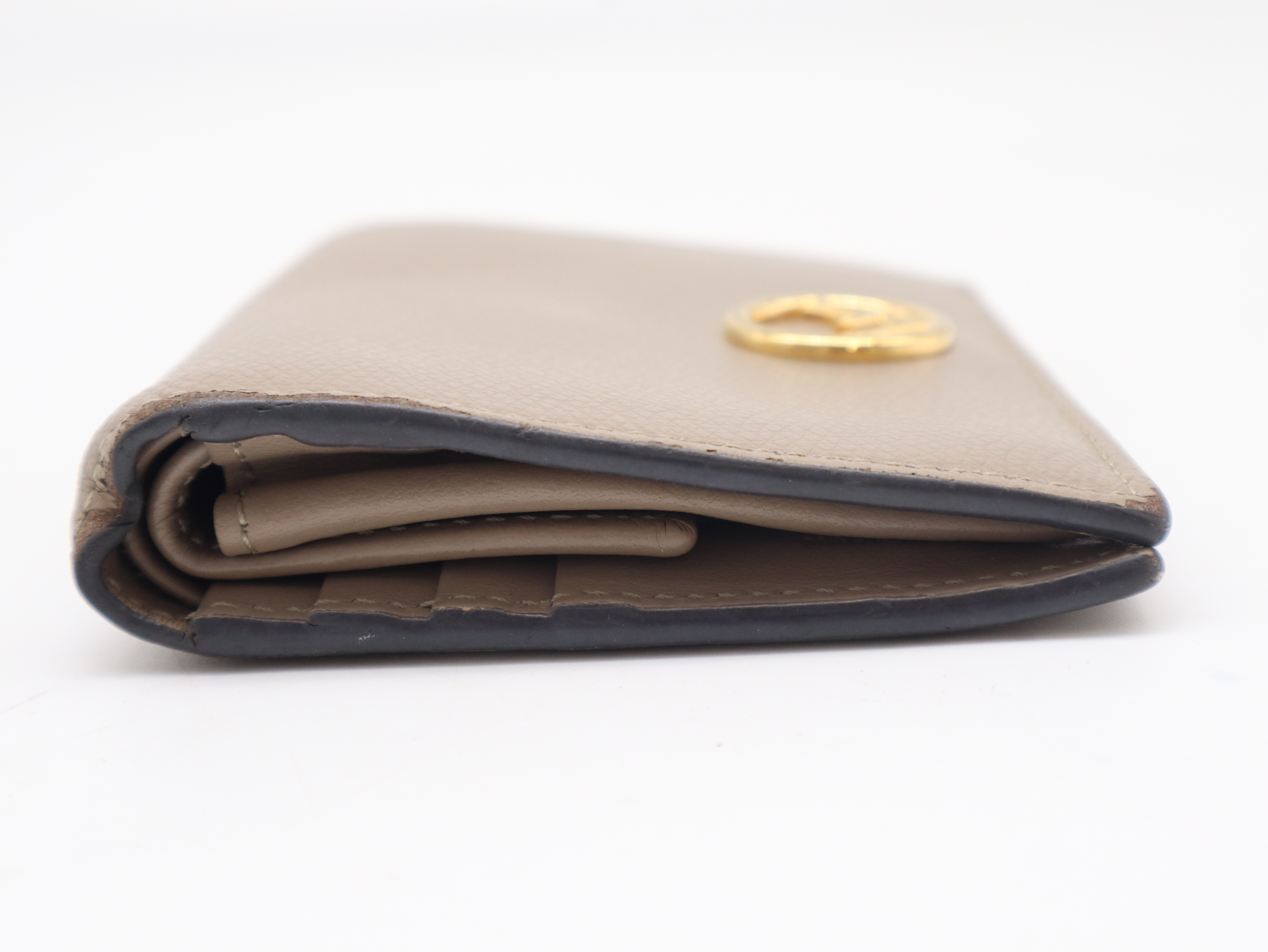 8M0387 Leather F-Is Bi-fold Wallet, Greige — view 6