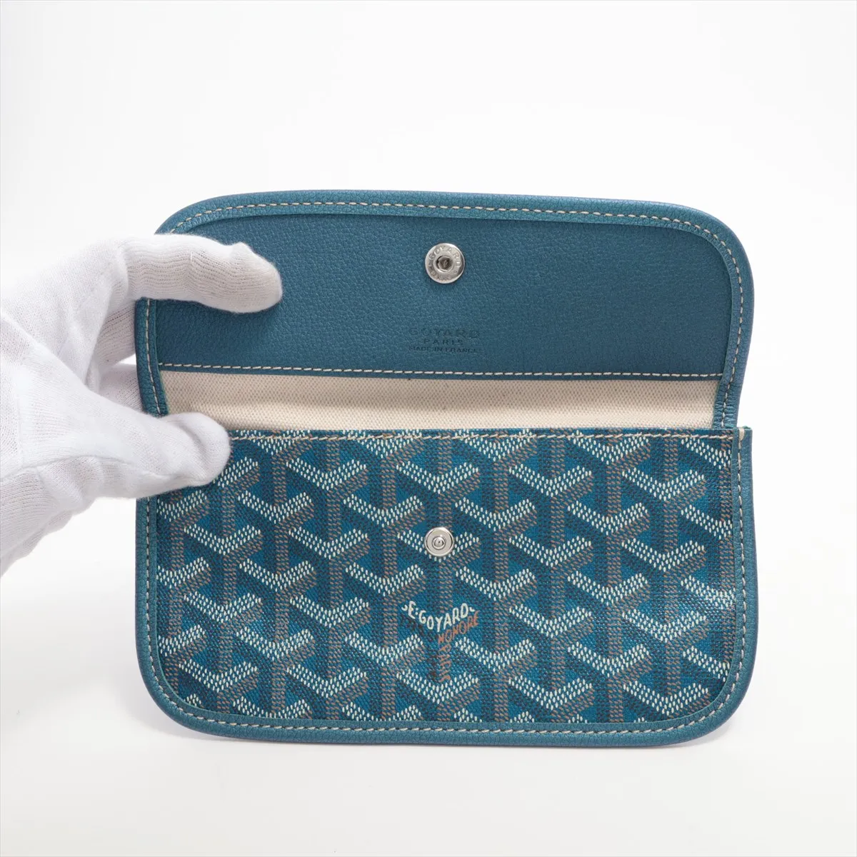 Saint Louis PM PVC x Leather Pouch, Metallic Blue (Pouch only) — view 3