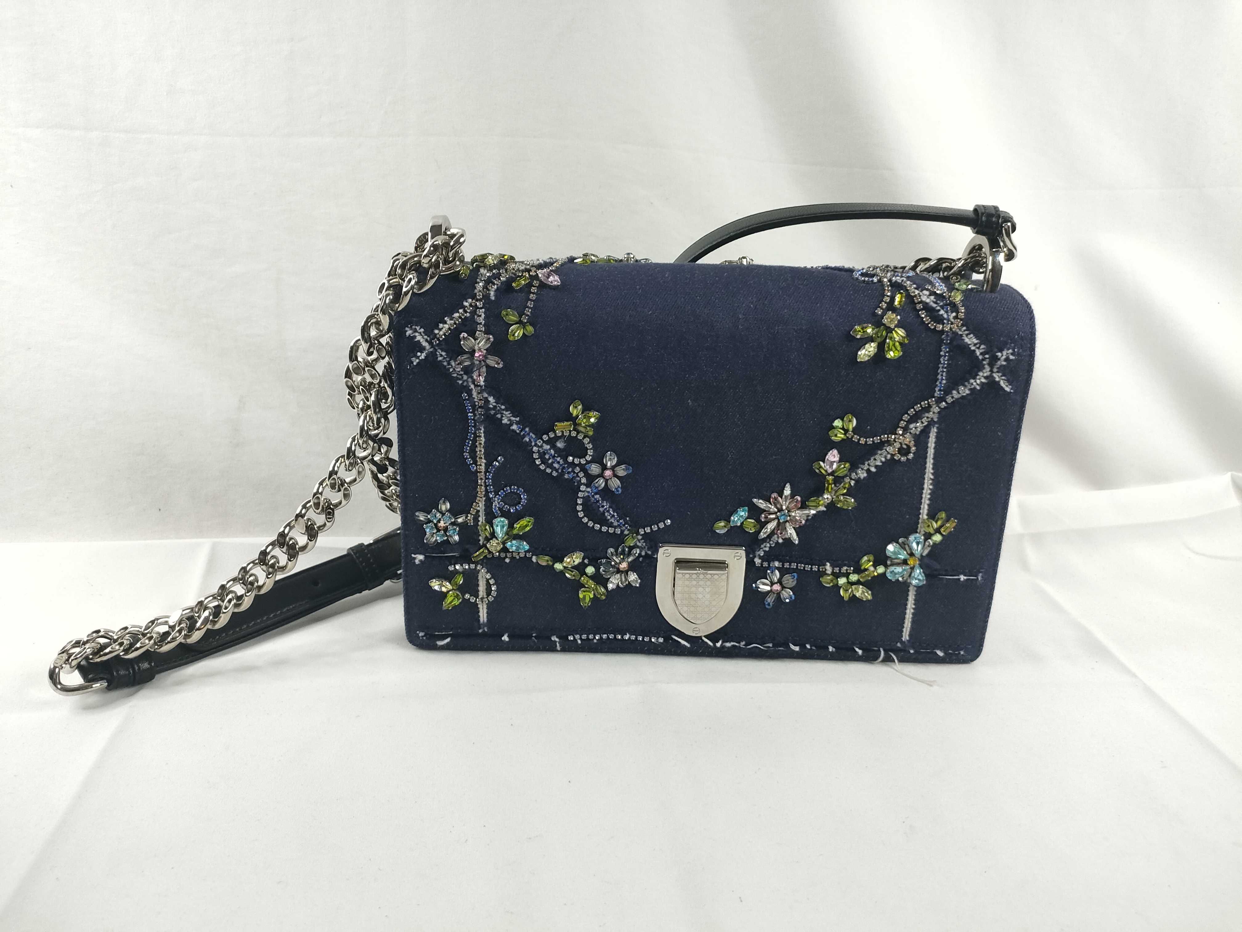 Diorama Denim Shoulder Bag Blue Shoulder Bag