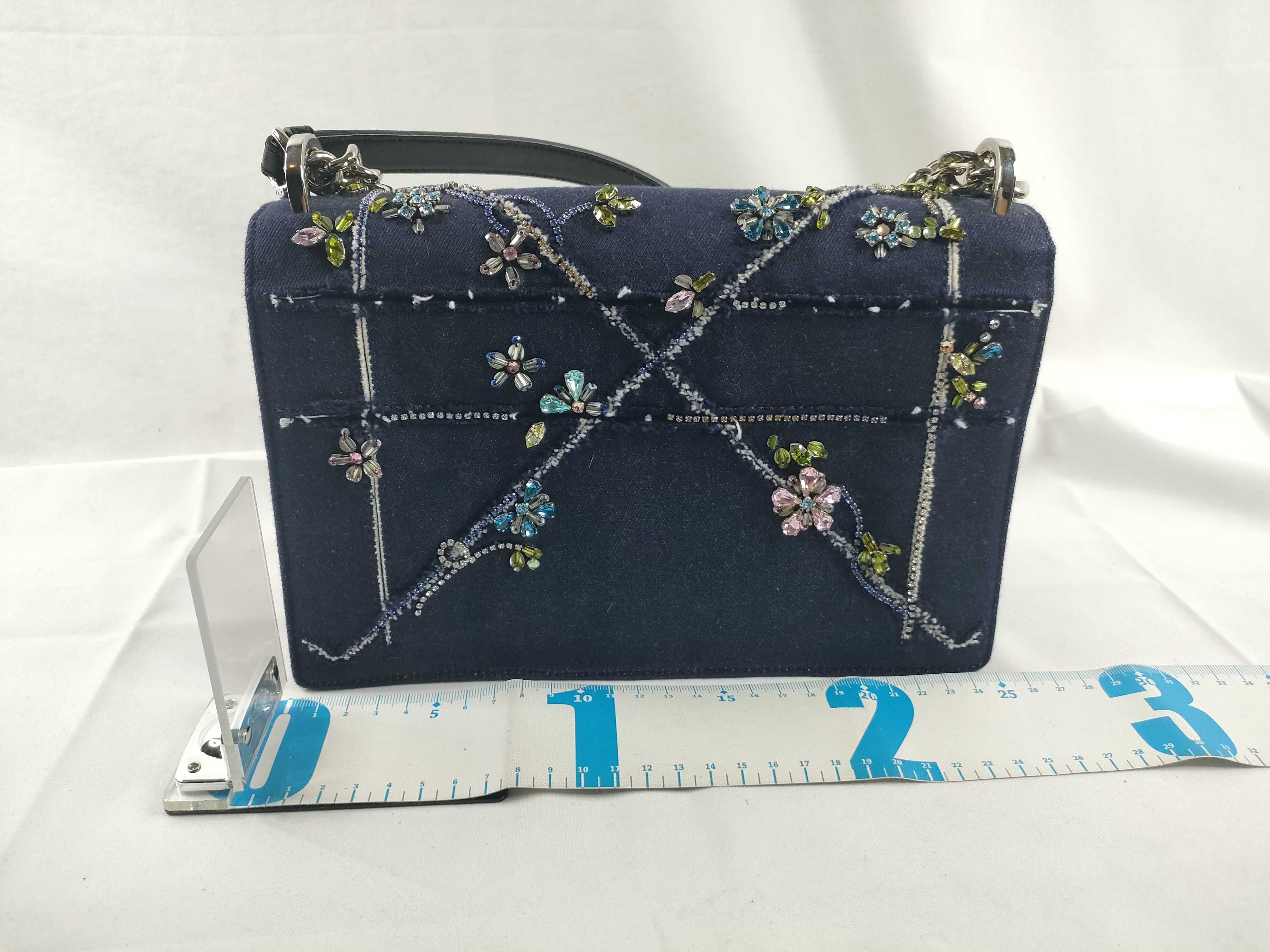 Diorama Denim Shoulder Bag Blue Shoulder Bag — view 2