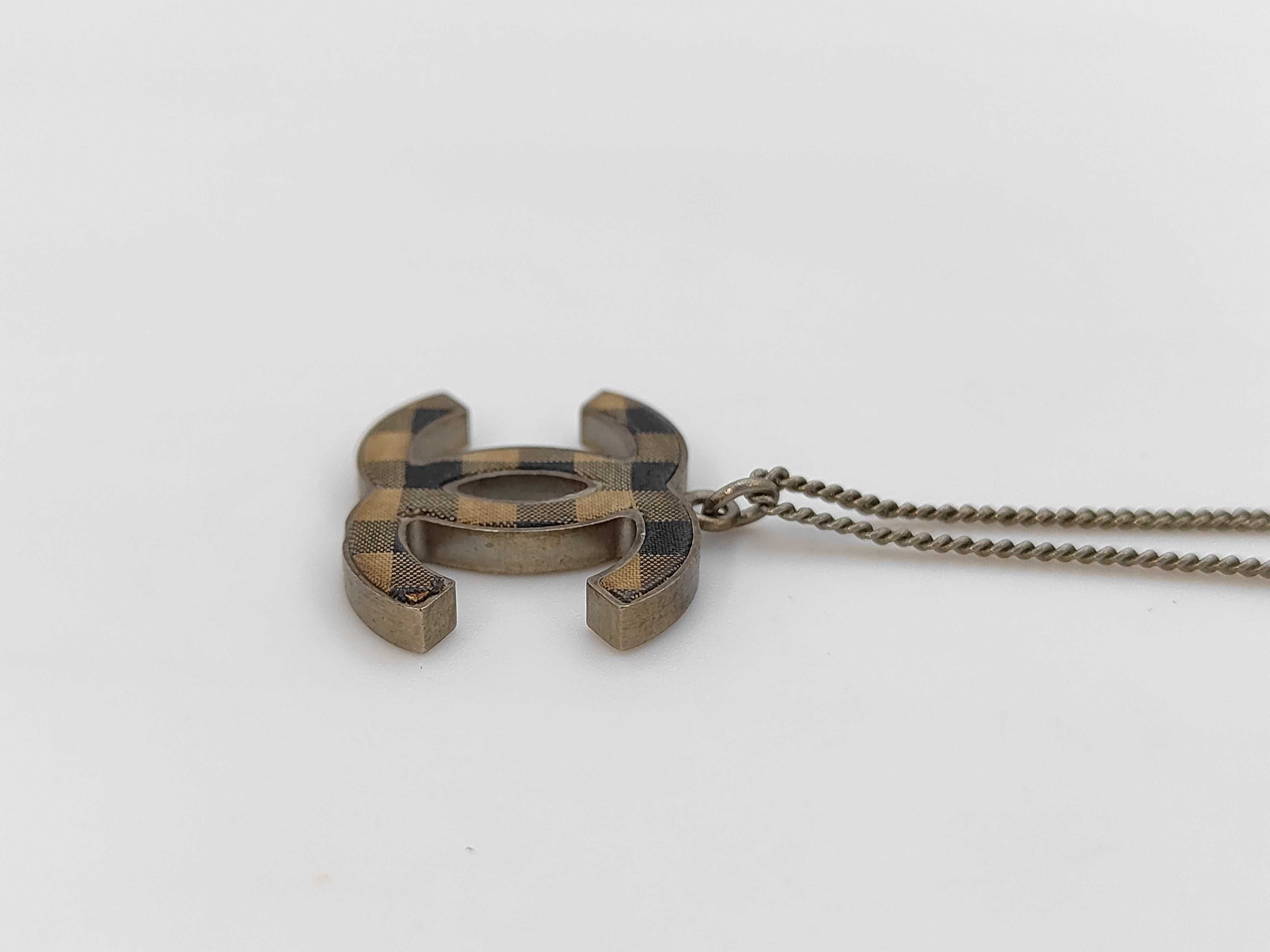 A44514 2011 Cruise Collection Gingham Check Pattern Large Coco Mark Necklace B11C — view 2