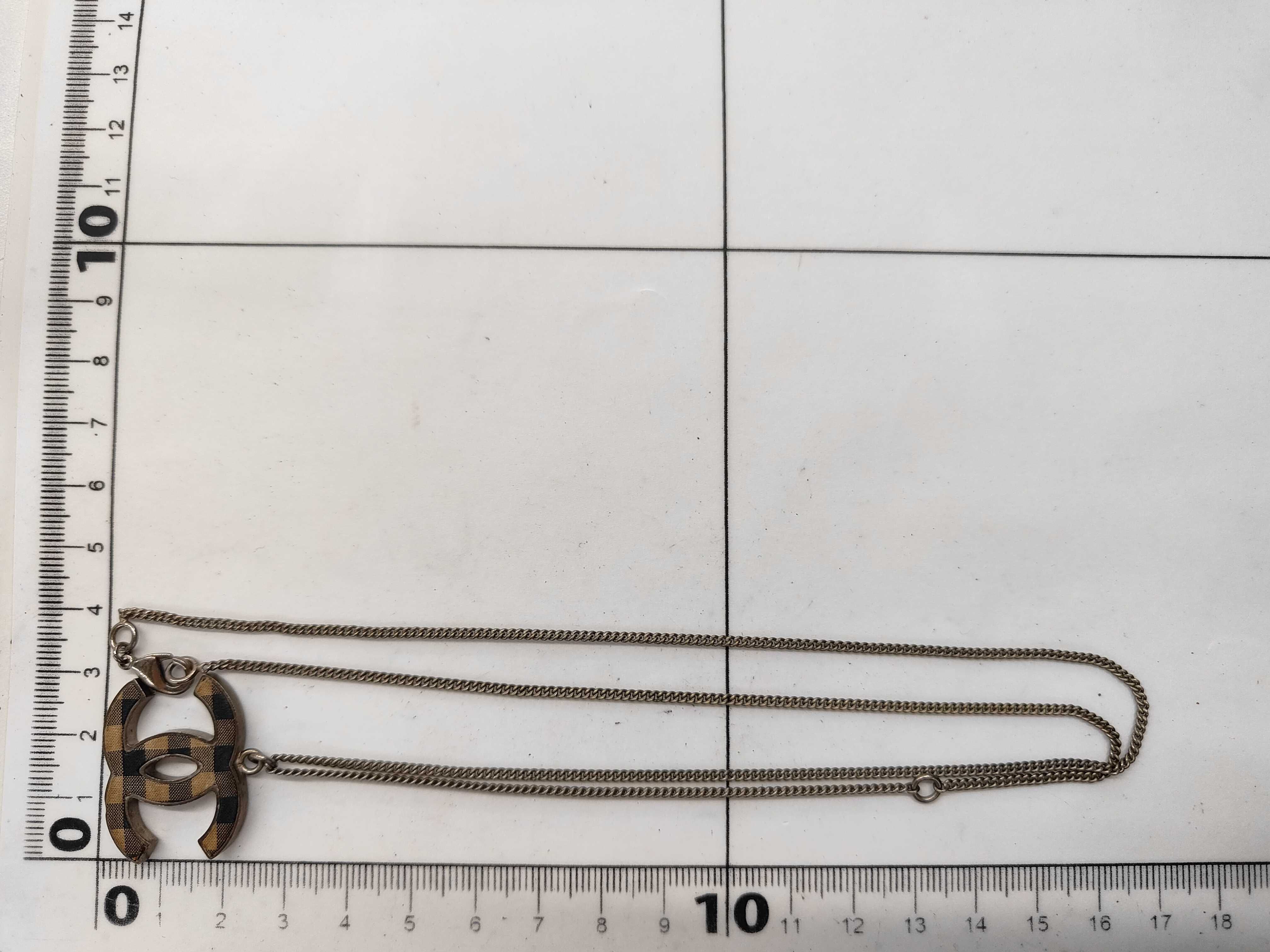 A44514 2011 Cruise Collection Gingham Check Pattern Large Coco Mark Necklace B11C — view 6