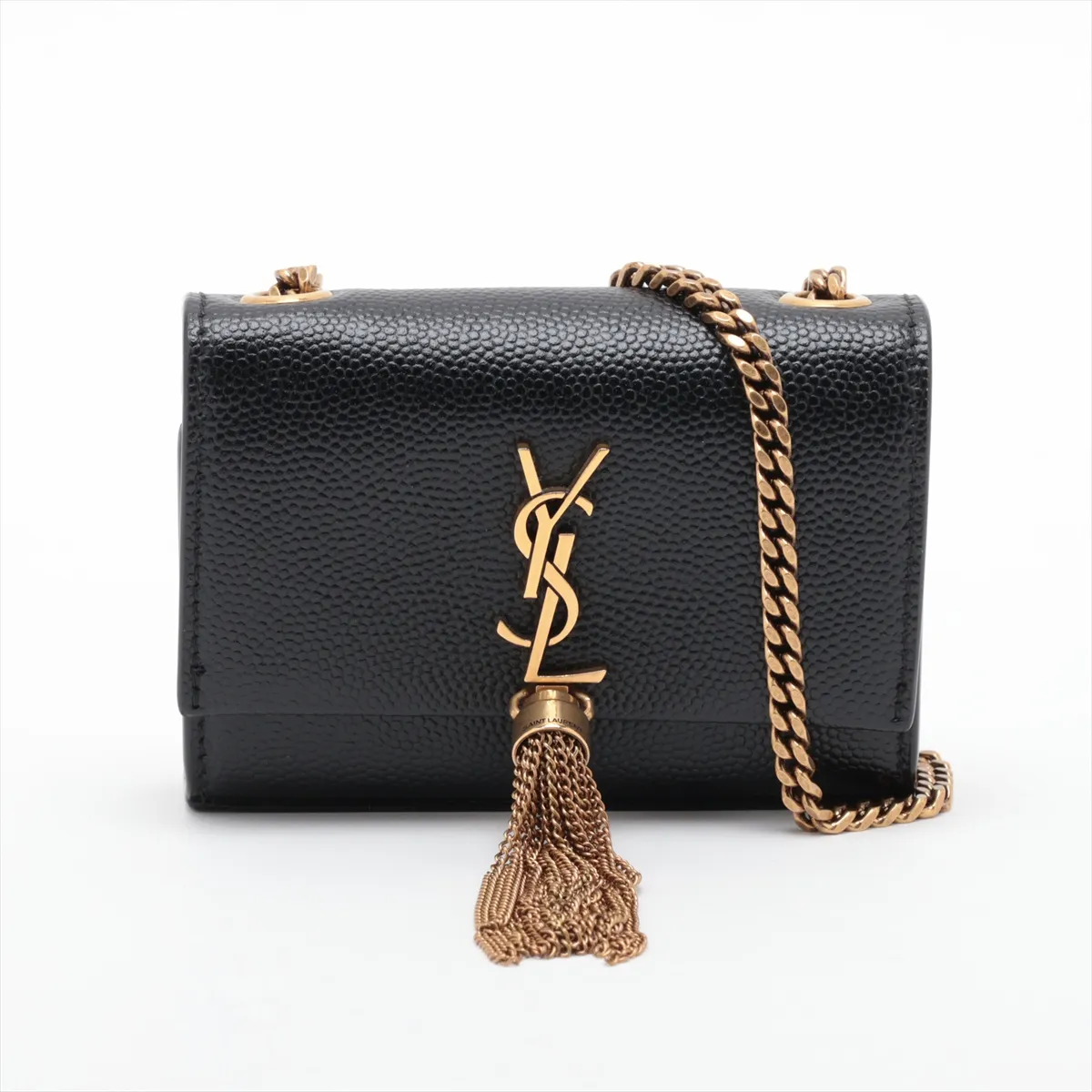 Kate 712449 Leather Chain Shoulder Bag, Black