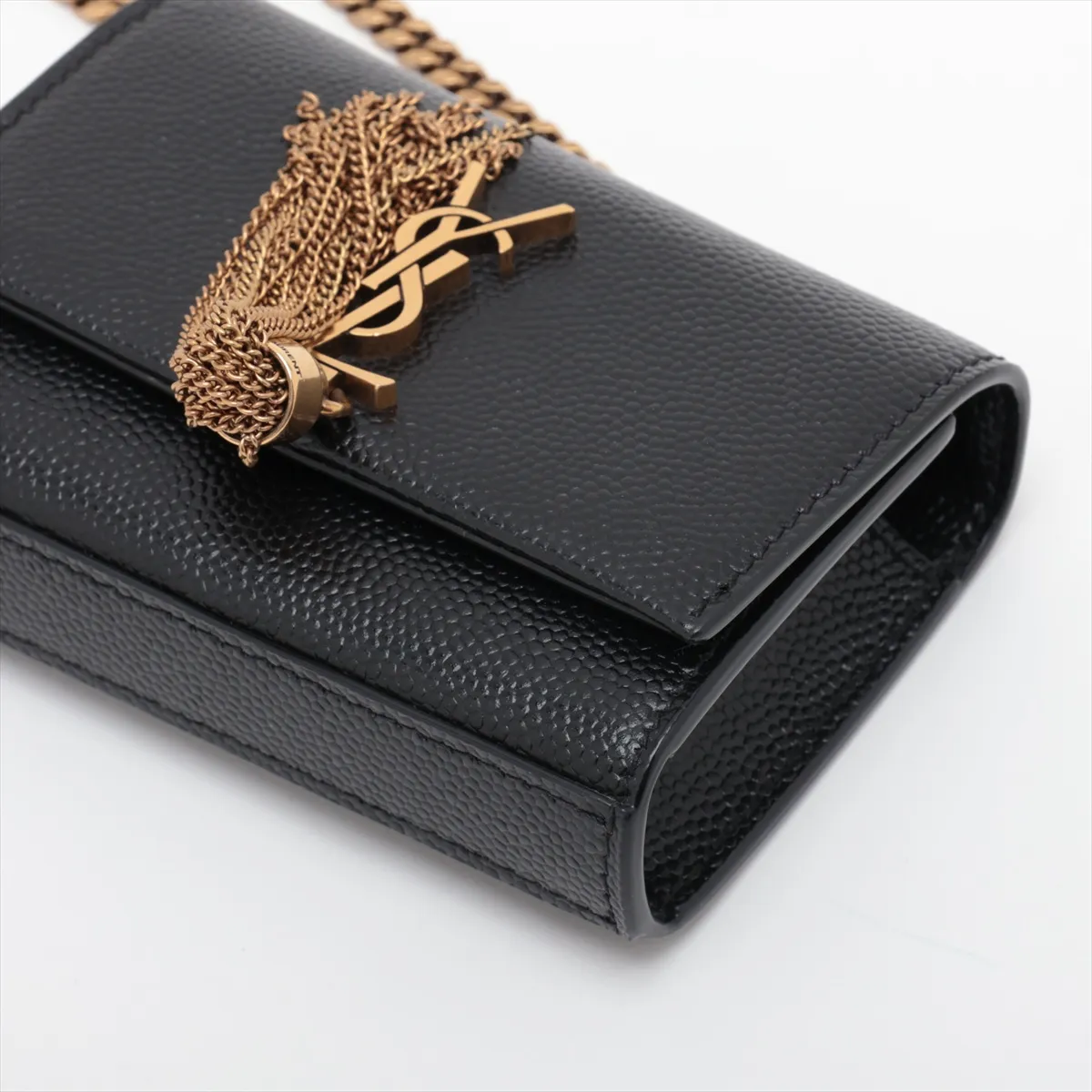 Kate 712449 Leather Chain Shoulder Bag, Black — view 3