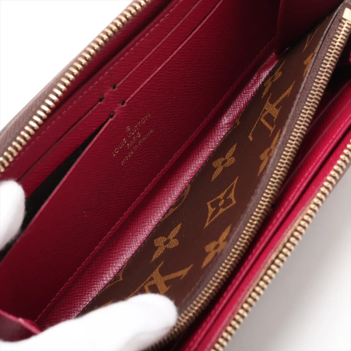 Monogram Portefeuille Clemence M60742 SP2108 Fuchsia Round Zip Wallet — view 5