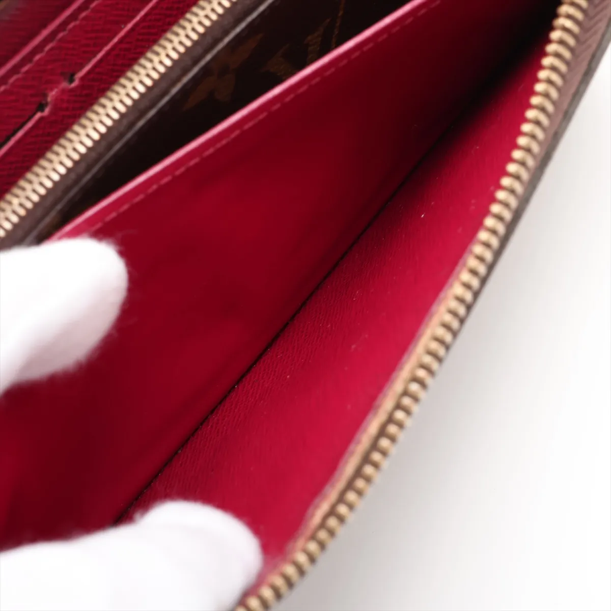 Monogram Portefeuille Clemence M60742 SP2108 Fuchsia Round Zip Wallet — view 7