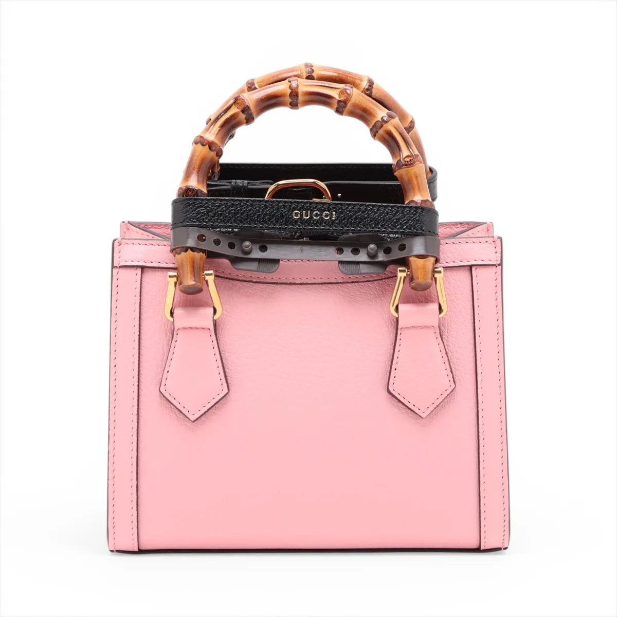 Bamboo Diana Leather 2-Way Handbag, Pink, 702732 — view 2