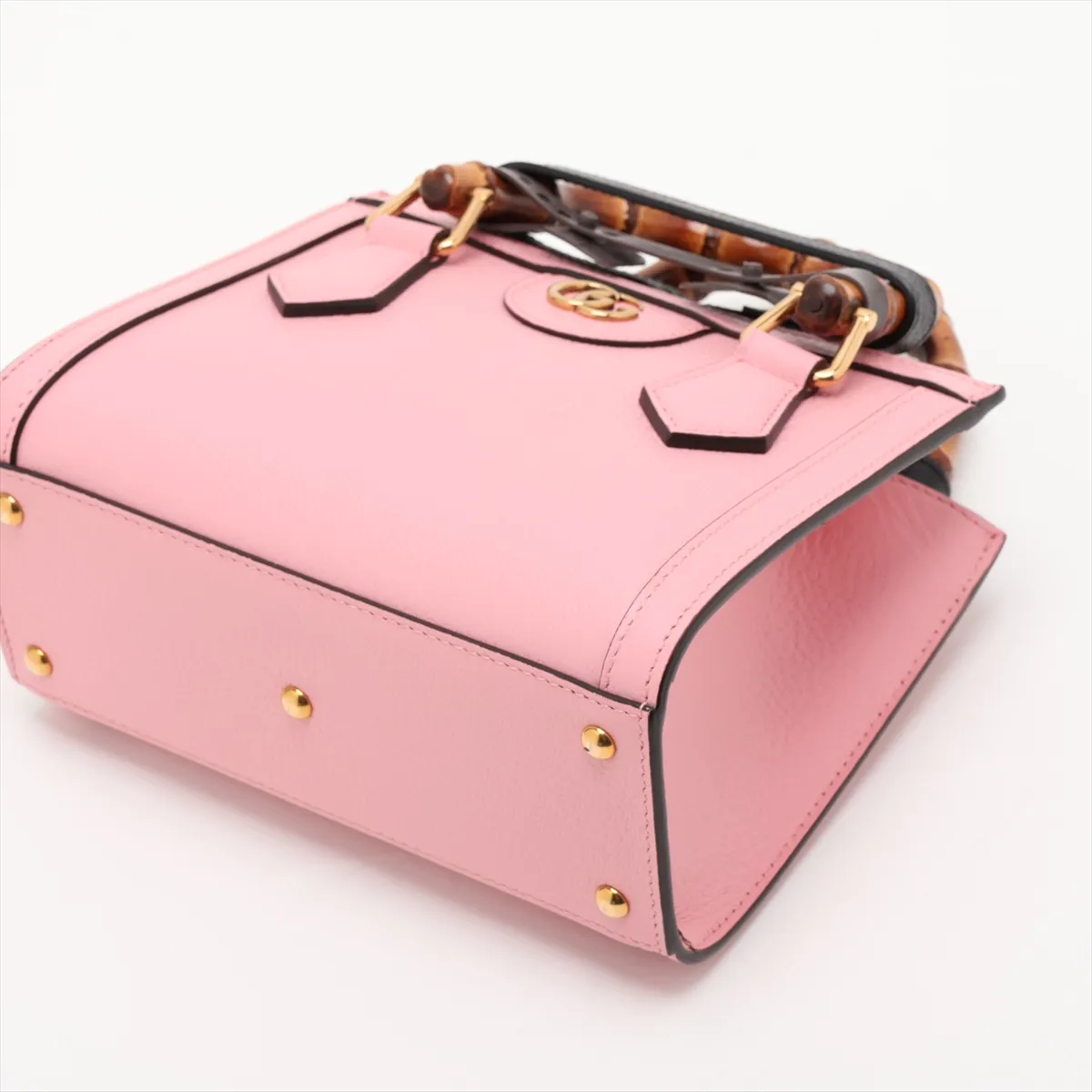 Bamboo Diana Leather 2-Way Handbag, Pink, 702732 — view 3
