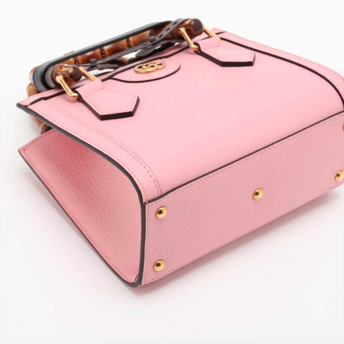 Bamboo Diana Leather 2-Way Handbag, Pink, 702732 — view 4