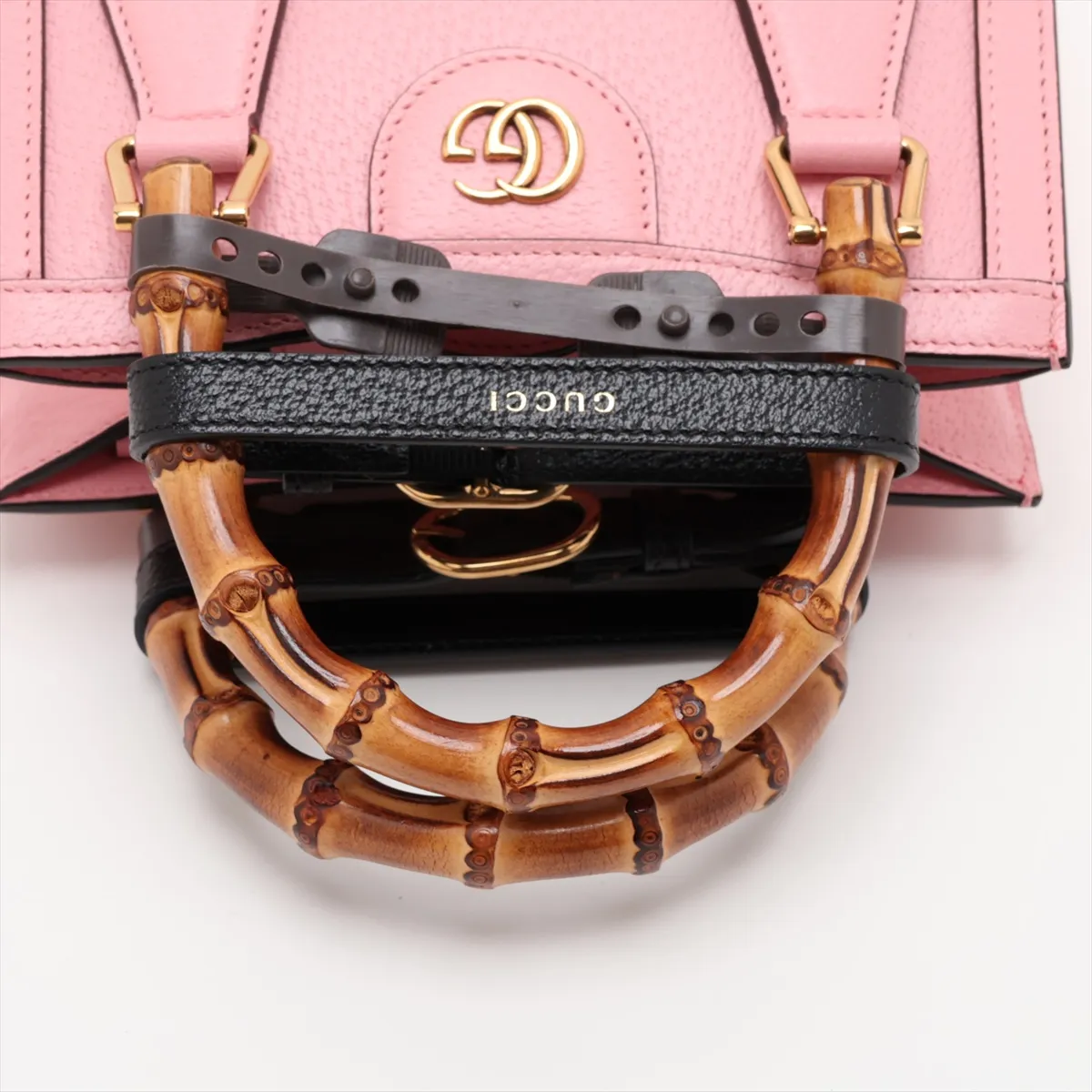 Bamboo Diana Leather 2-Way Handbag, Pink, 702732 — view 5
