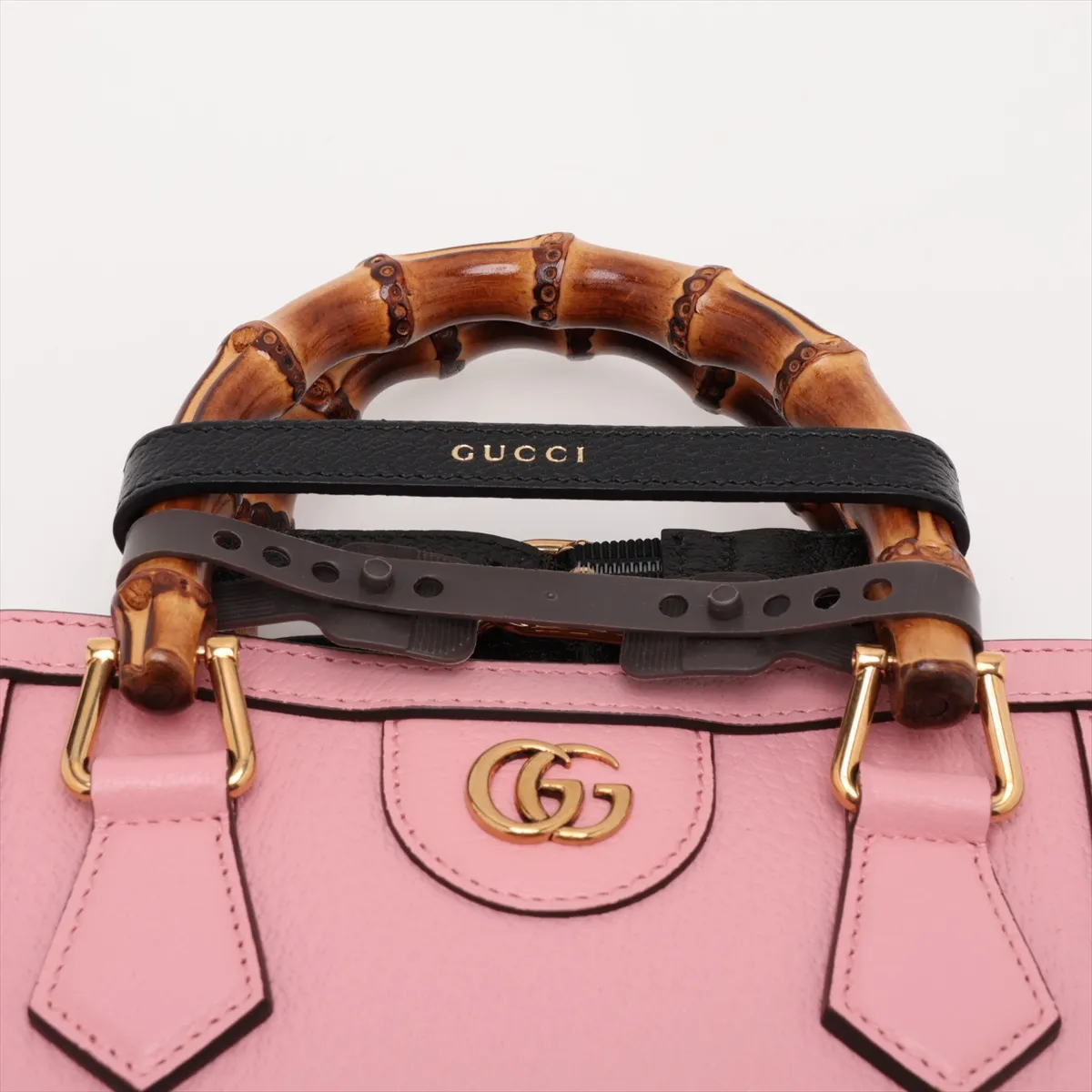 Bamboo Diana Leather 2-Way Handbag, Pink, 702732 — view 6