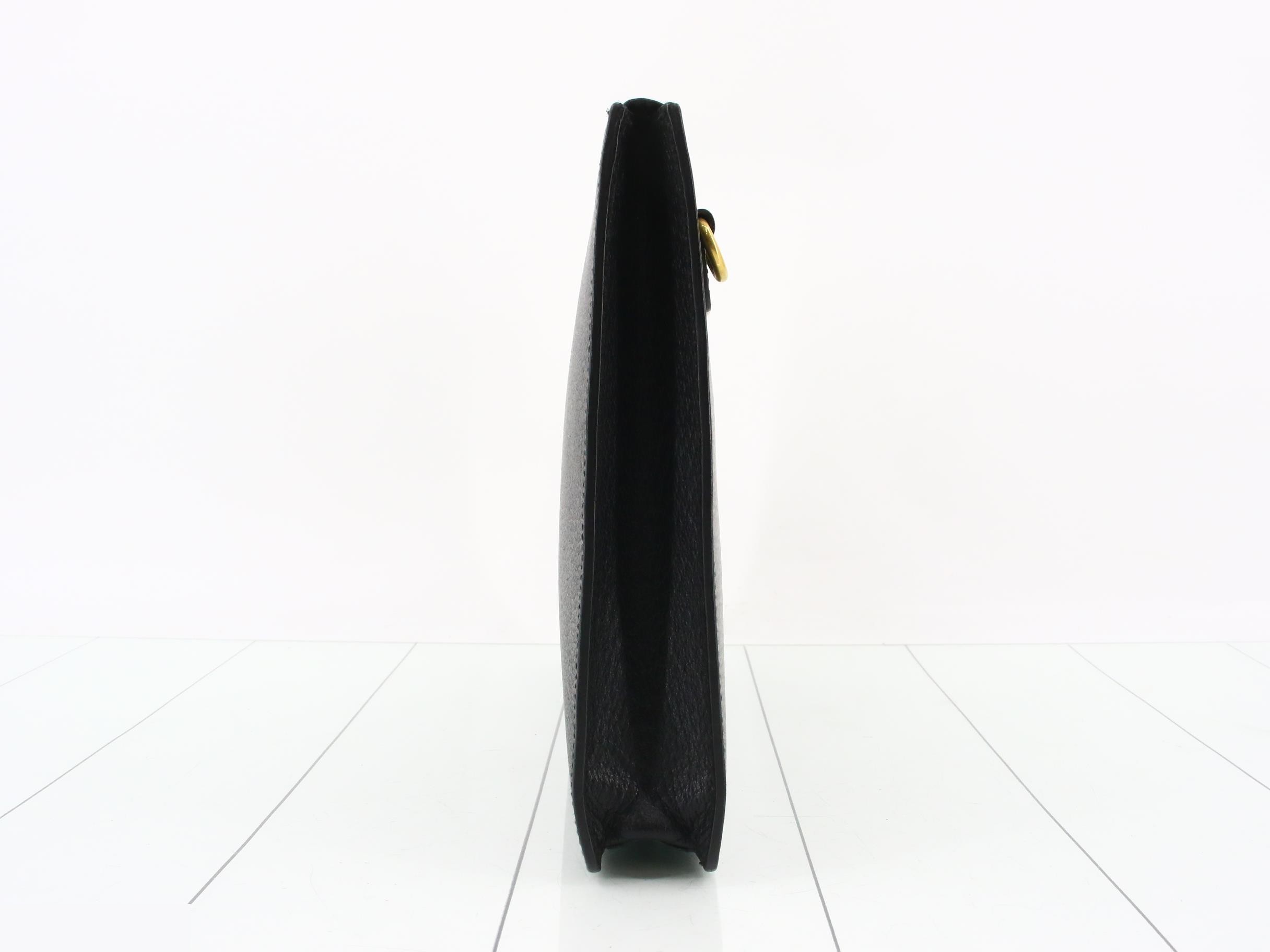 Sherry Line Clutch, Leather, Black, 450976 — view 3