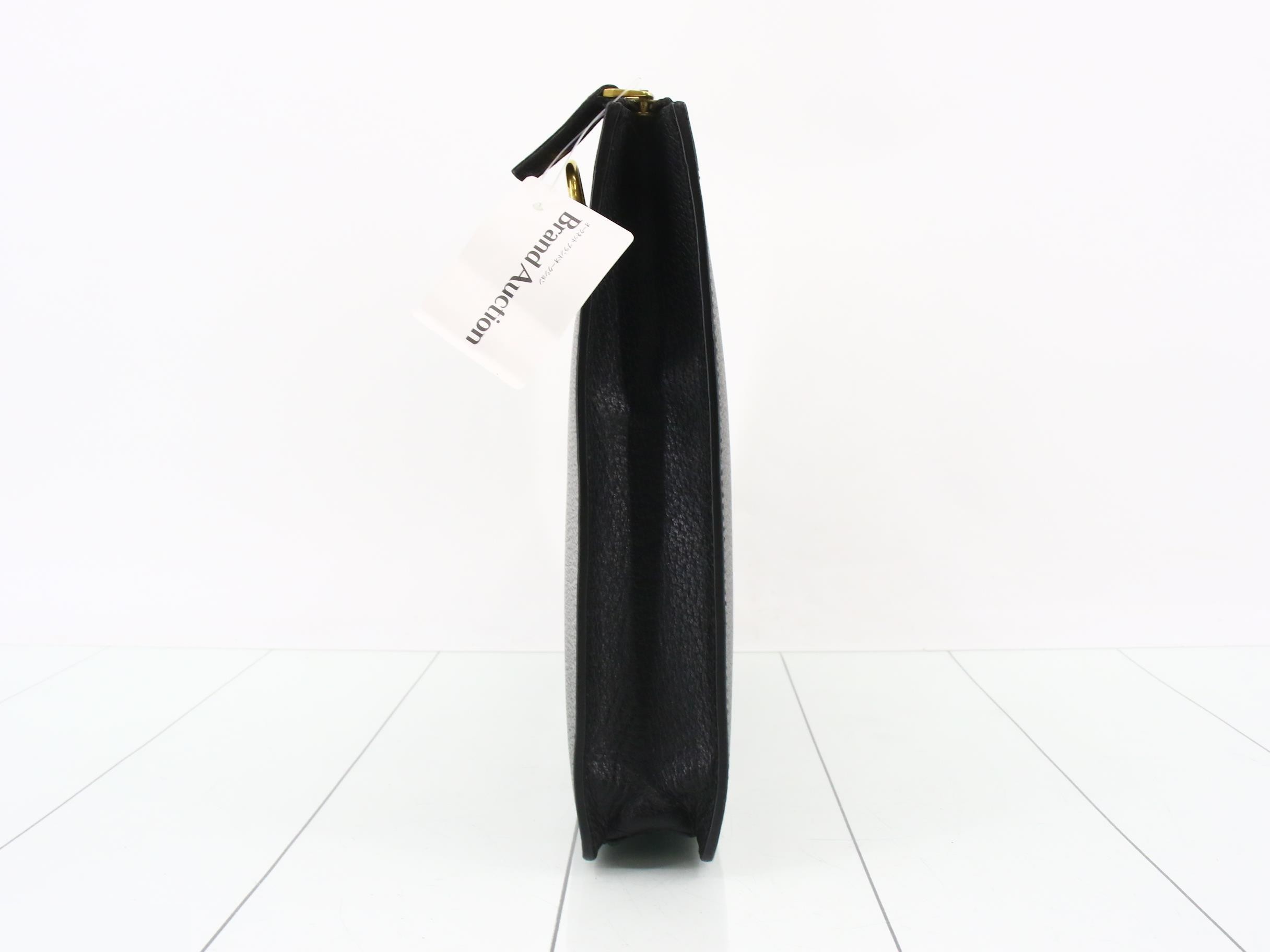 Sherry Line Clutch, Leather, Black, 450976 — view 4
