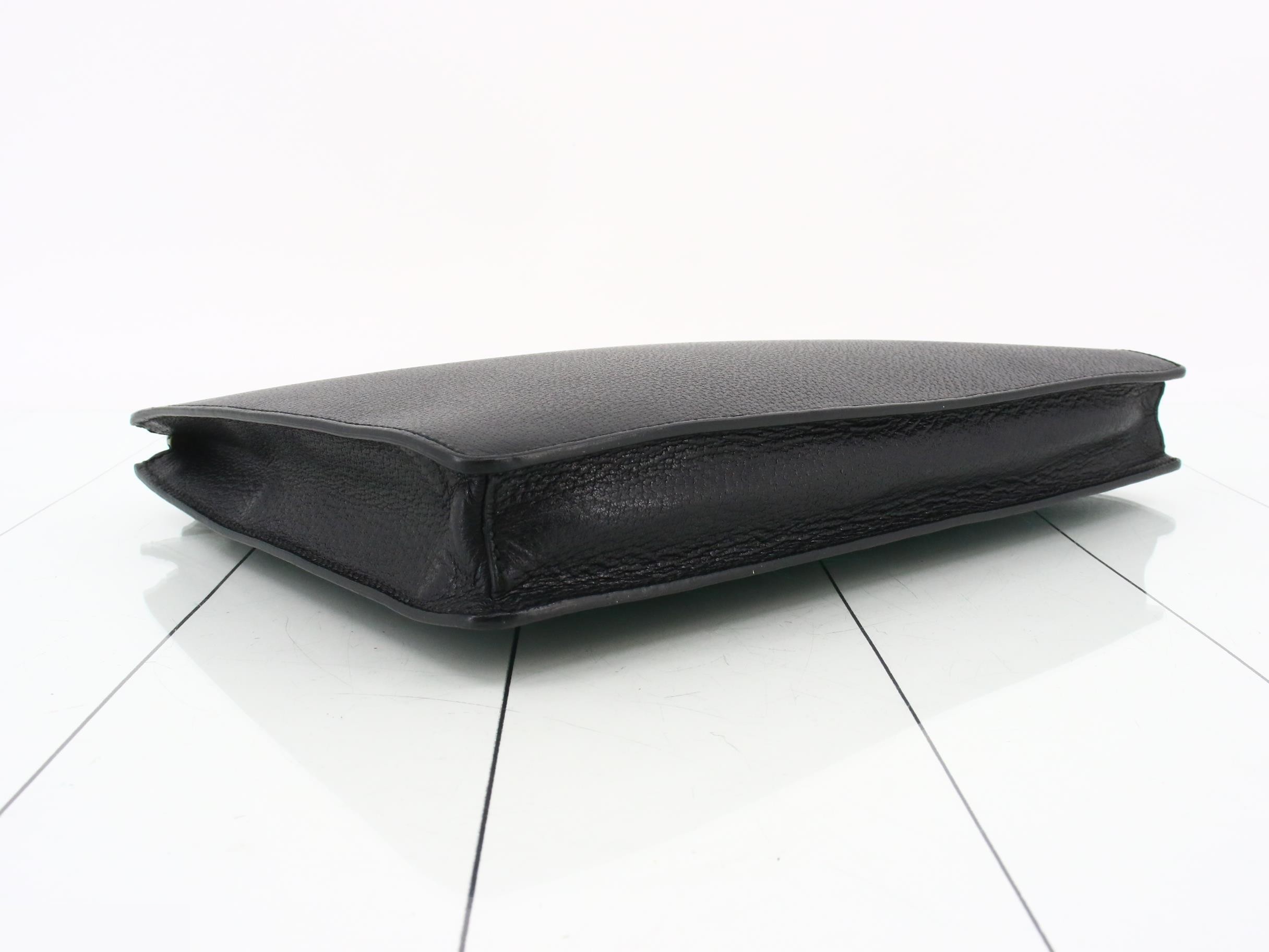 Sherry Line Clutch, Leather, Black, 450976 — view 5
