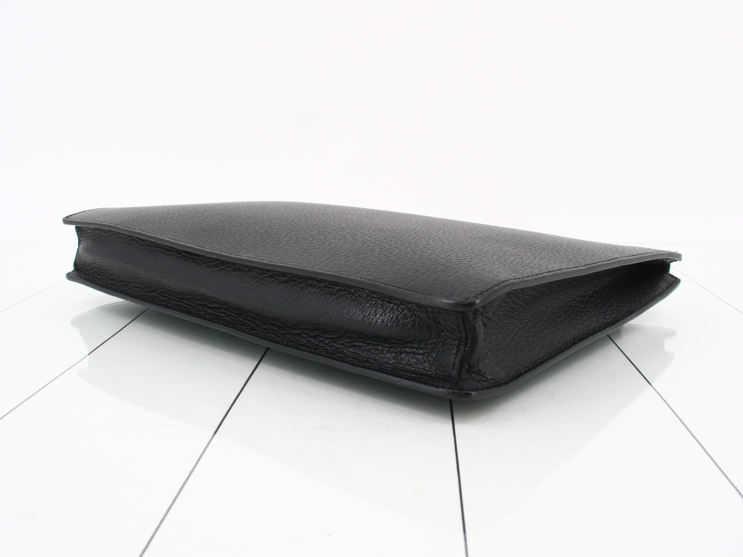 Sherry Line Clutch, Leather, Black, 450976 — view 6