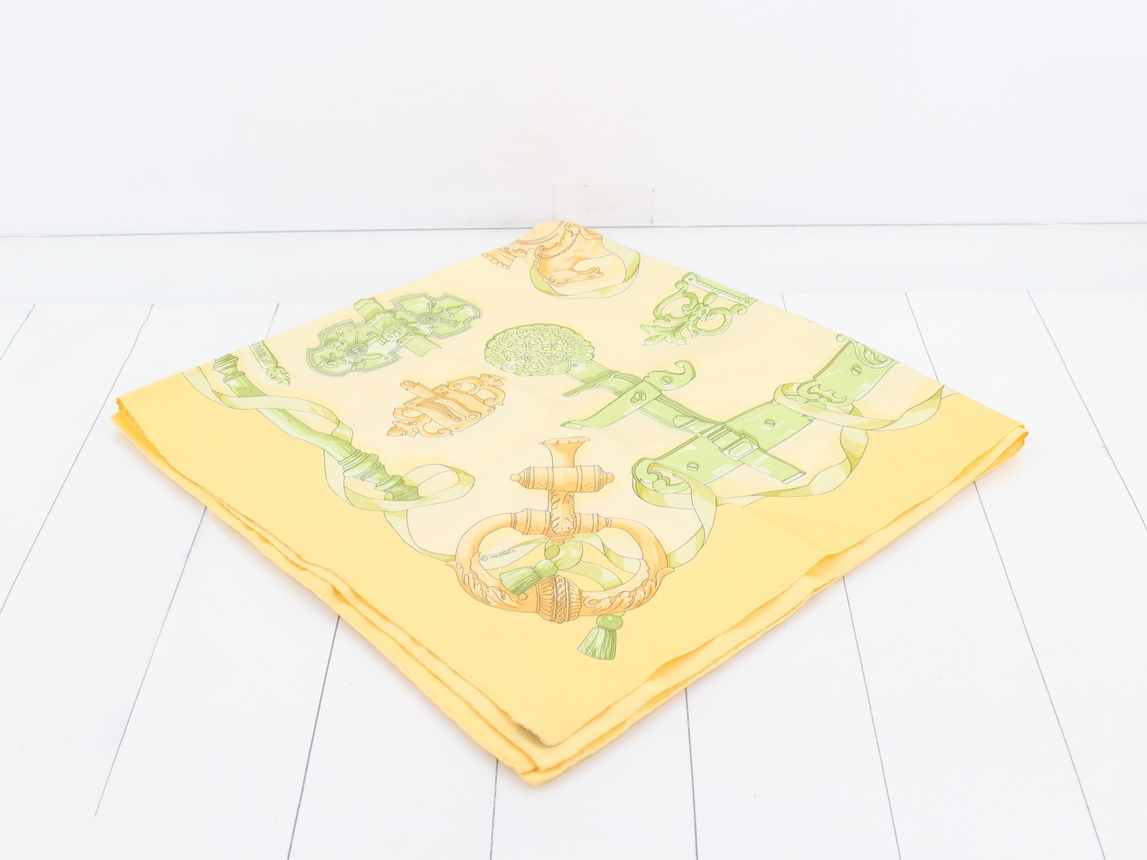 Carre 90 Yellow Light Green Silk — view 2